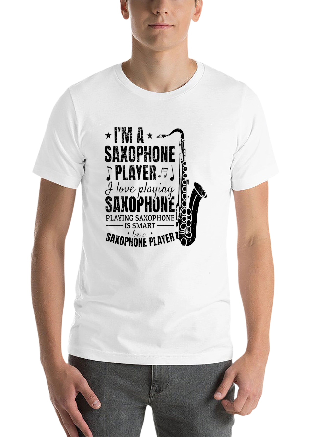 Black I'm A Saxophone Player Black T-Shirt view 14