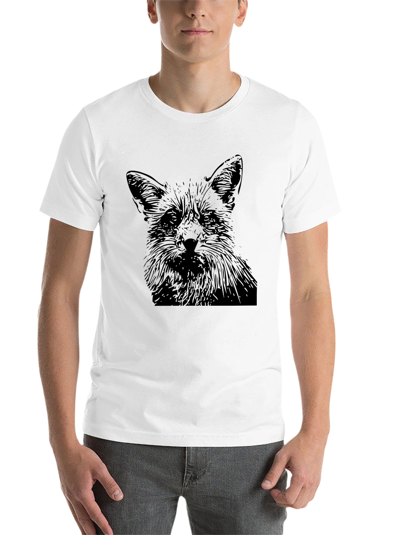 Black Fox Graphic Print Black T-Shirt view 14