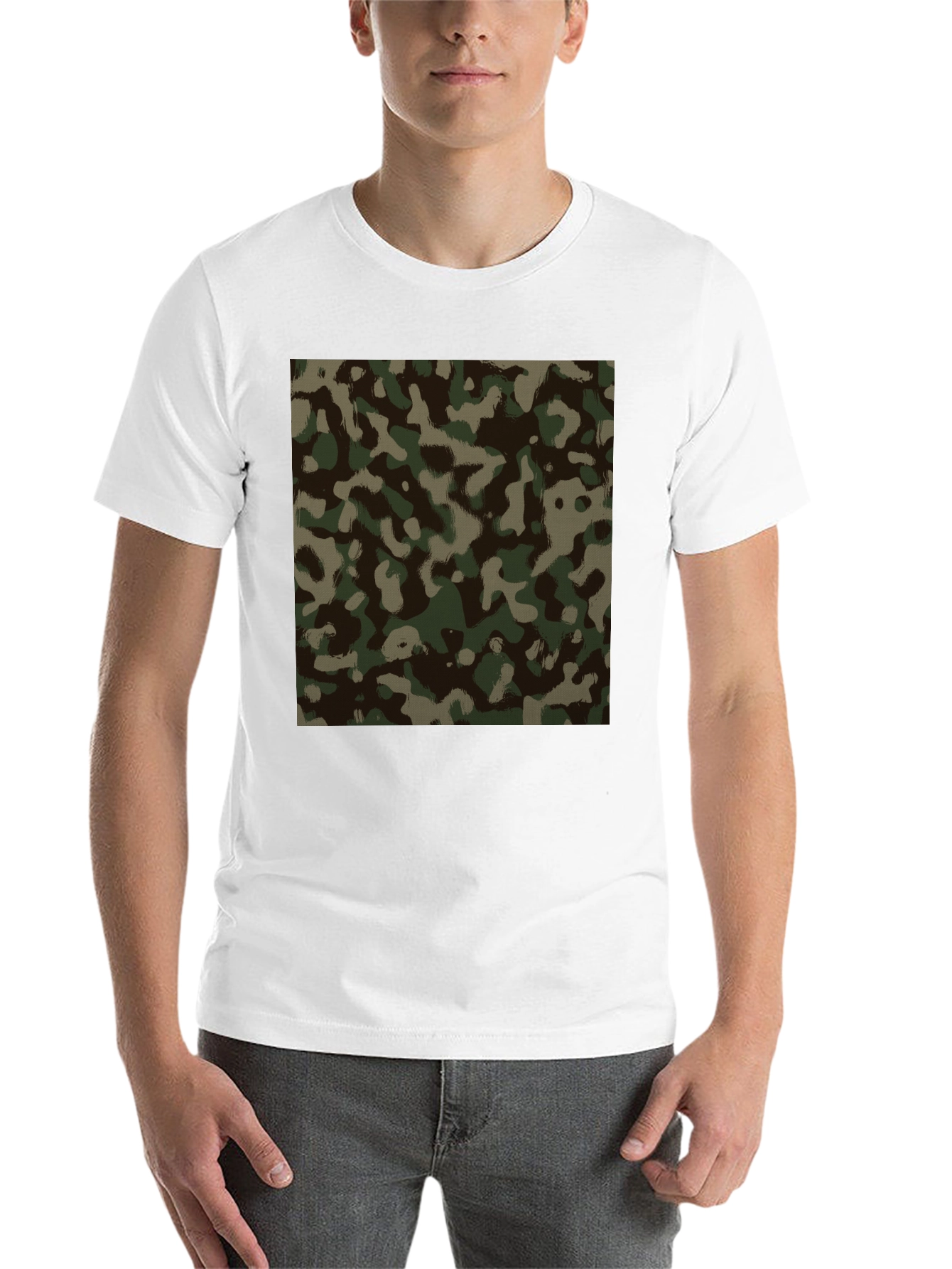 Black Camo Print Black T-Shirt view 14