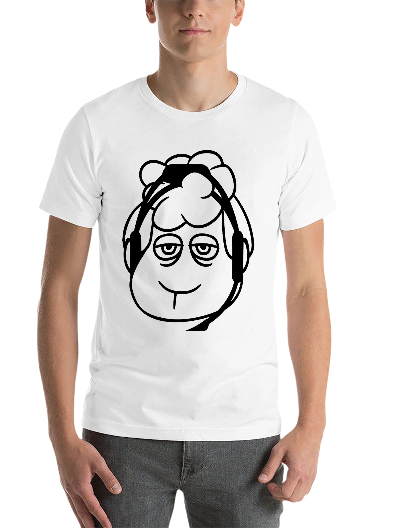 Black Cool Sheep DJ Graphic Tee - Black Cotton Blend view 14