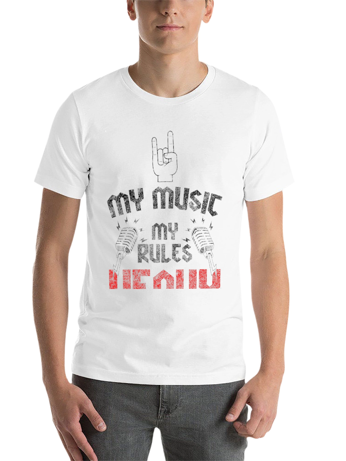 Black My Music My Rules T-Shirt - Rock On! view 14