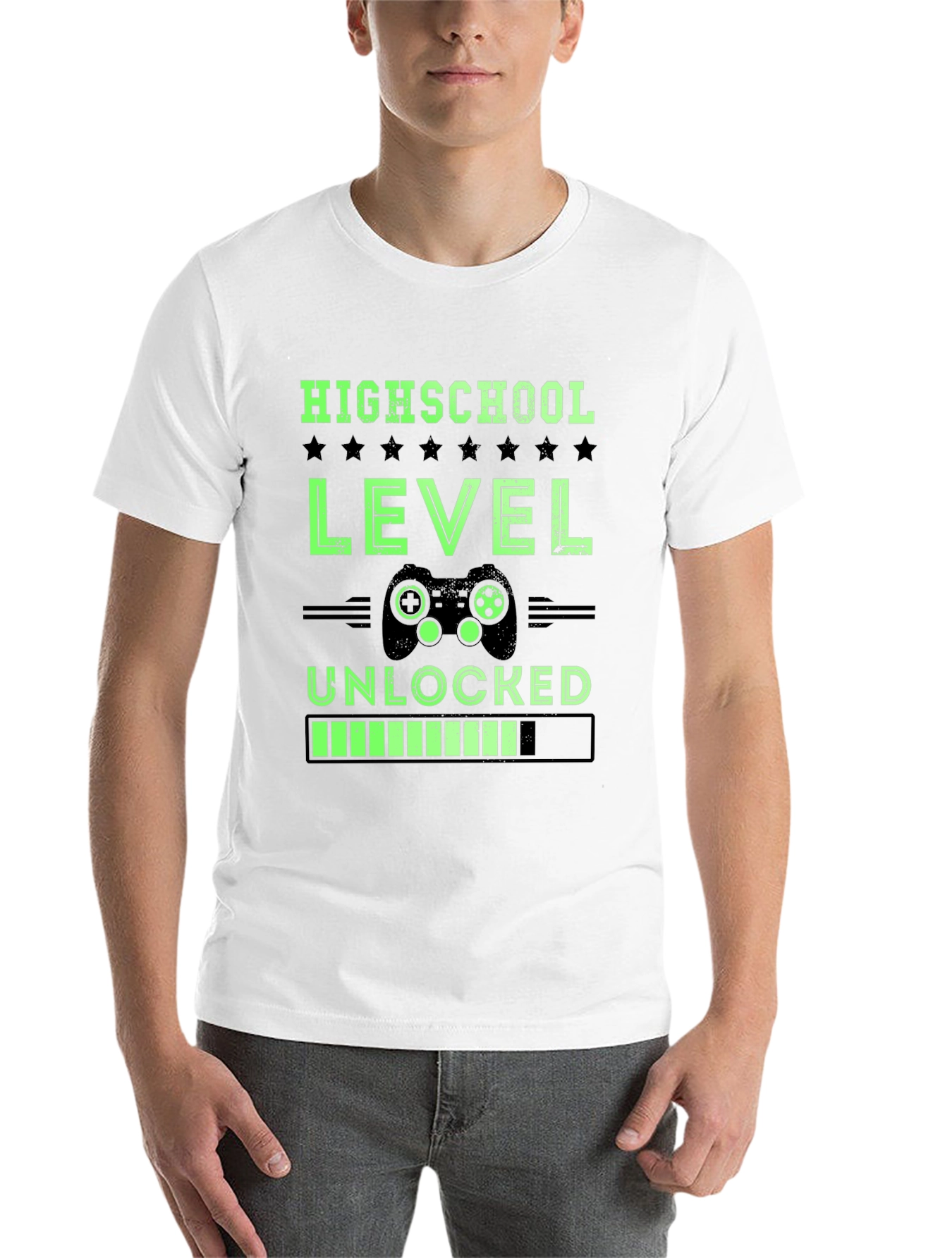 Black Highschool Level Unlocked Gamer T-Shirt view 14