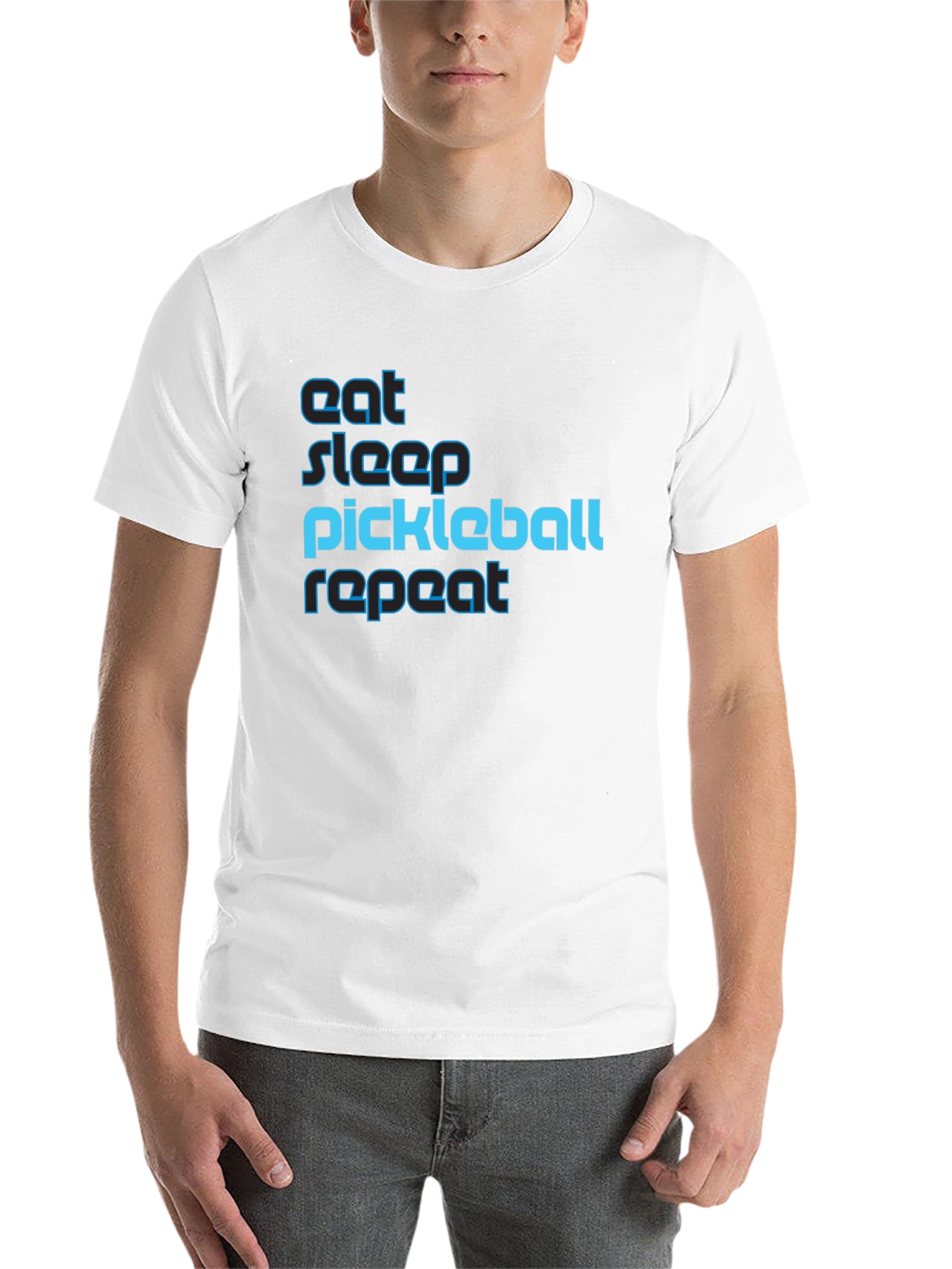 Black Eat Sleep Pickleball Repeat Graphic Tee view 14