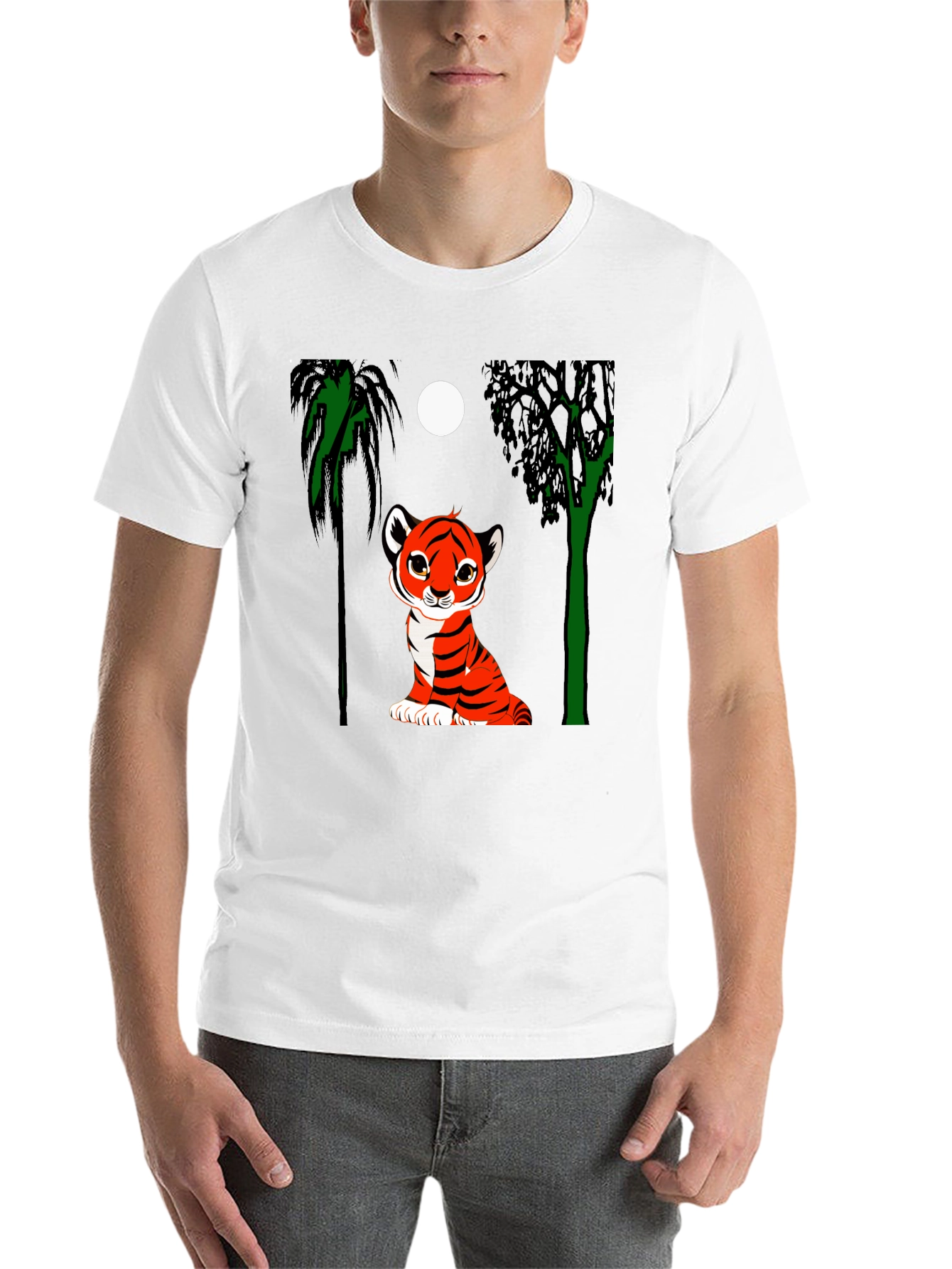 Black Cute Tiger Cub Graphic Tee - Black view 14