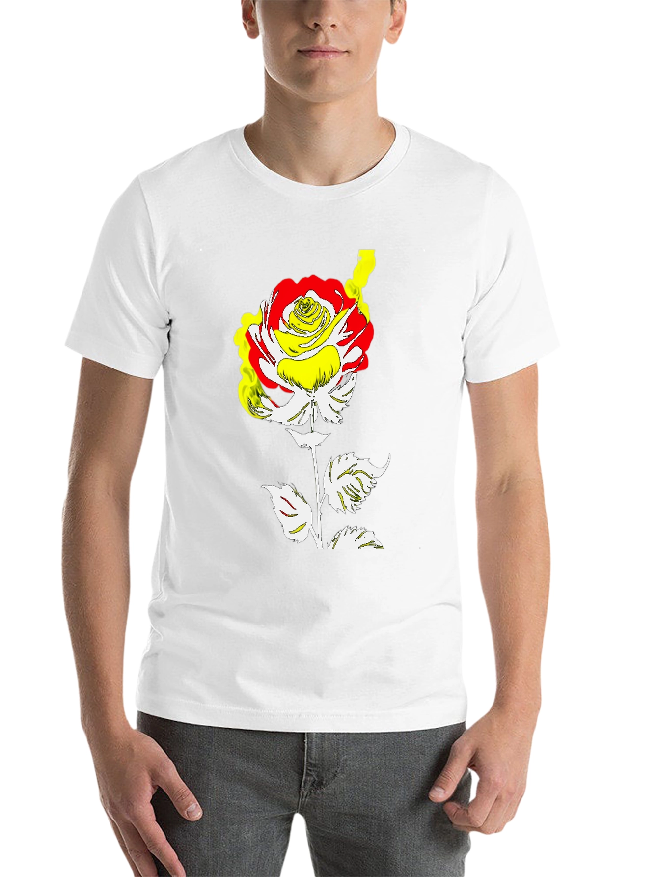 Black Rose Graphic Tee - Modern Art Style view 14