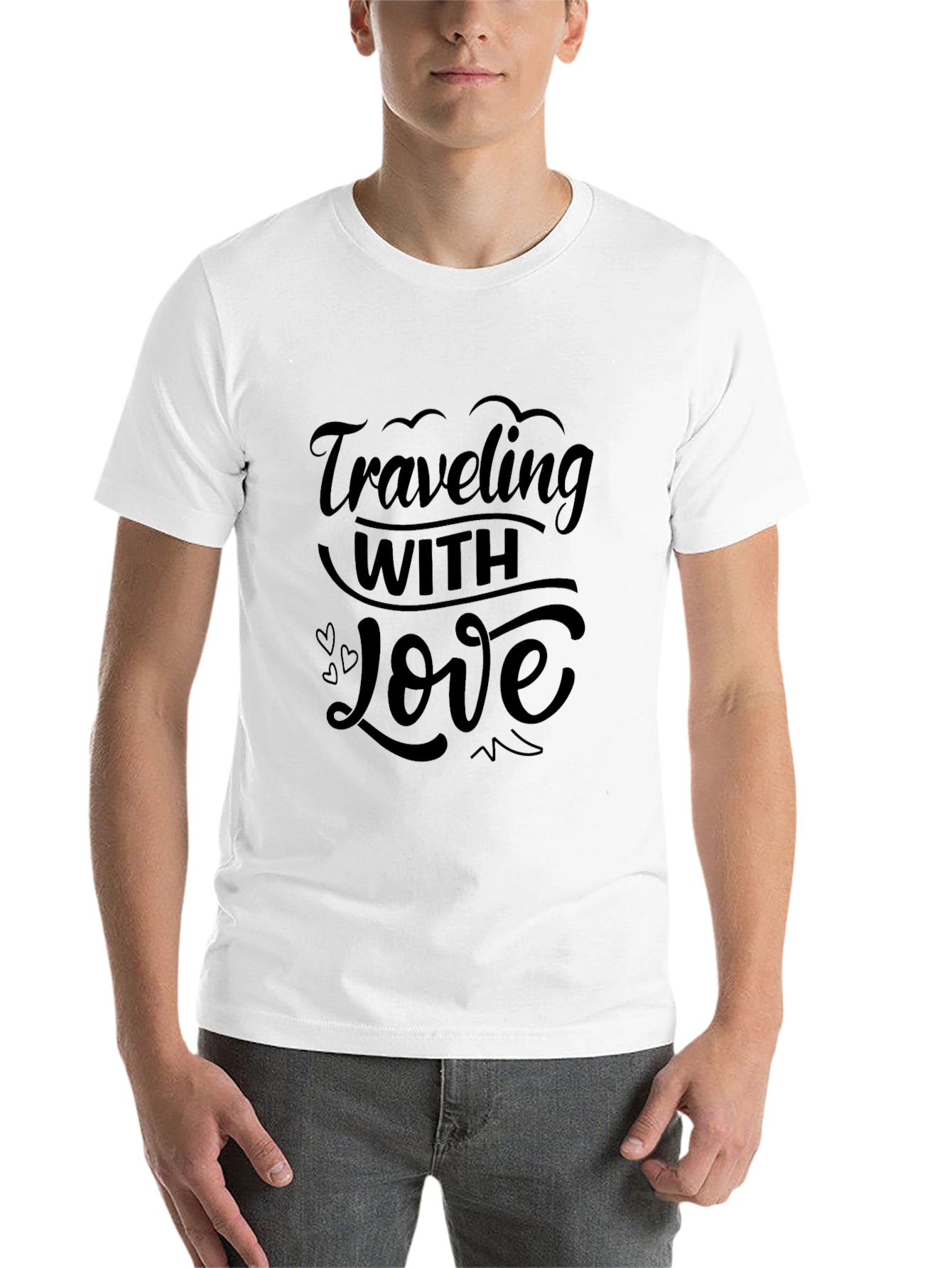 Black Traveling with Love Black T-Shirt view 14