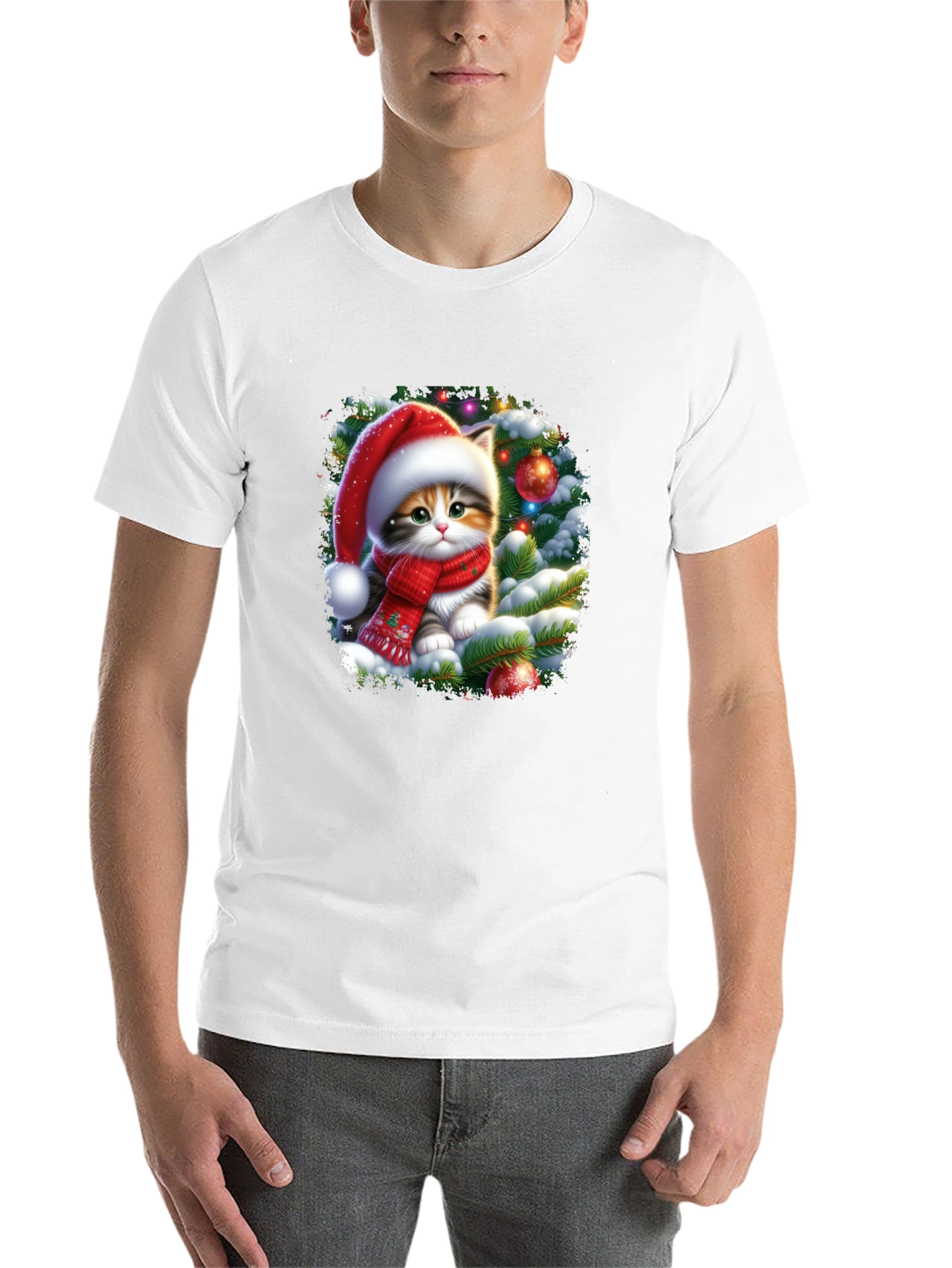 Festive Kitten Christmas T-Shirt - 14