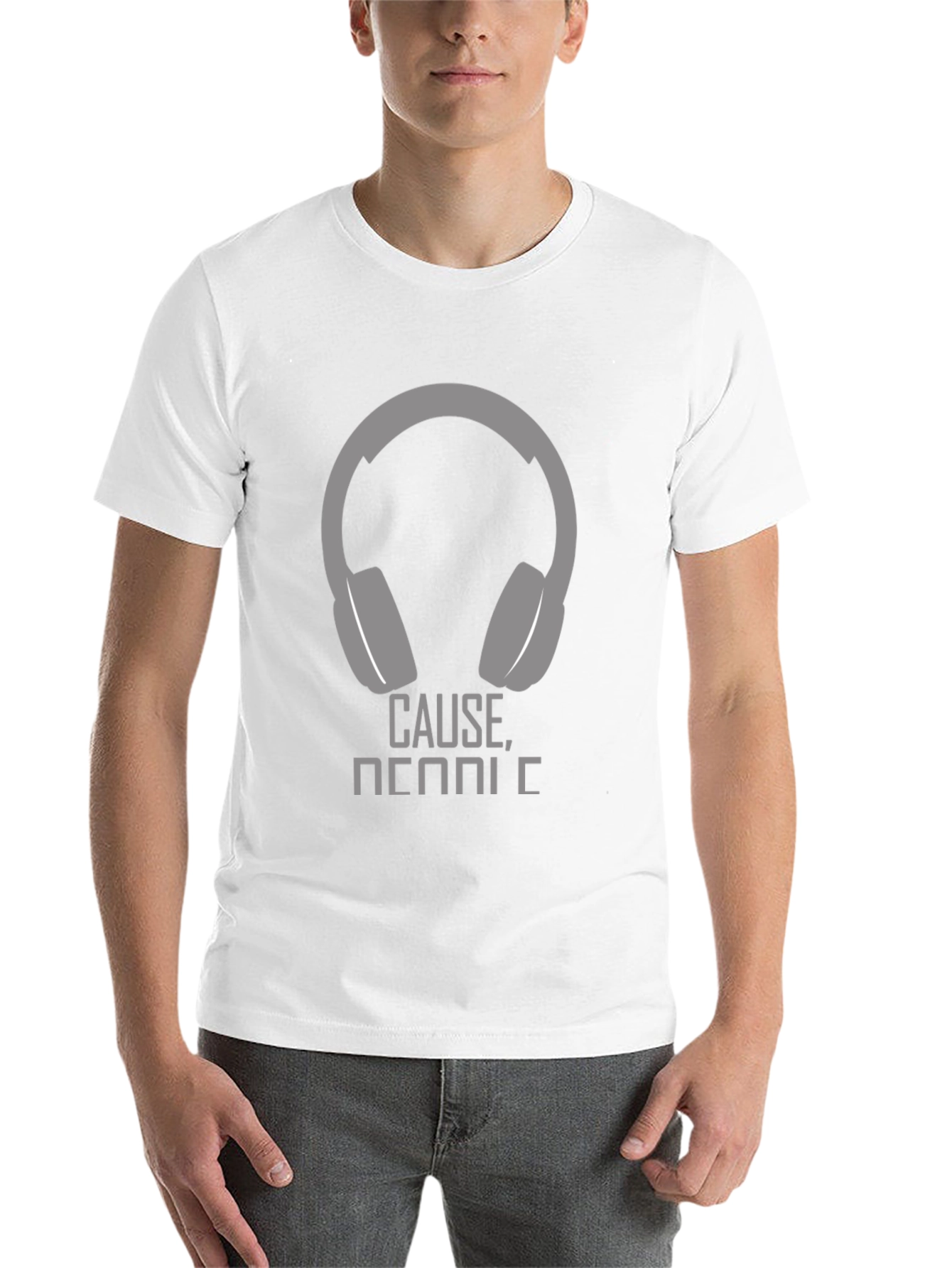 Black Headphone Graphic T-Shirt - Cause Music! view 14