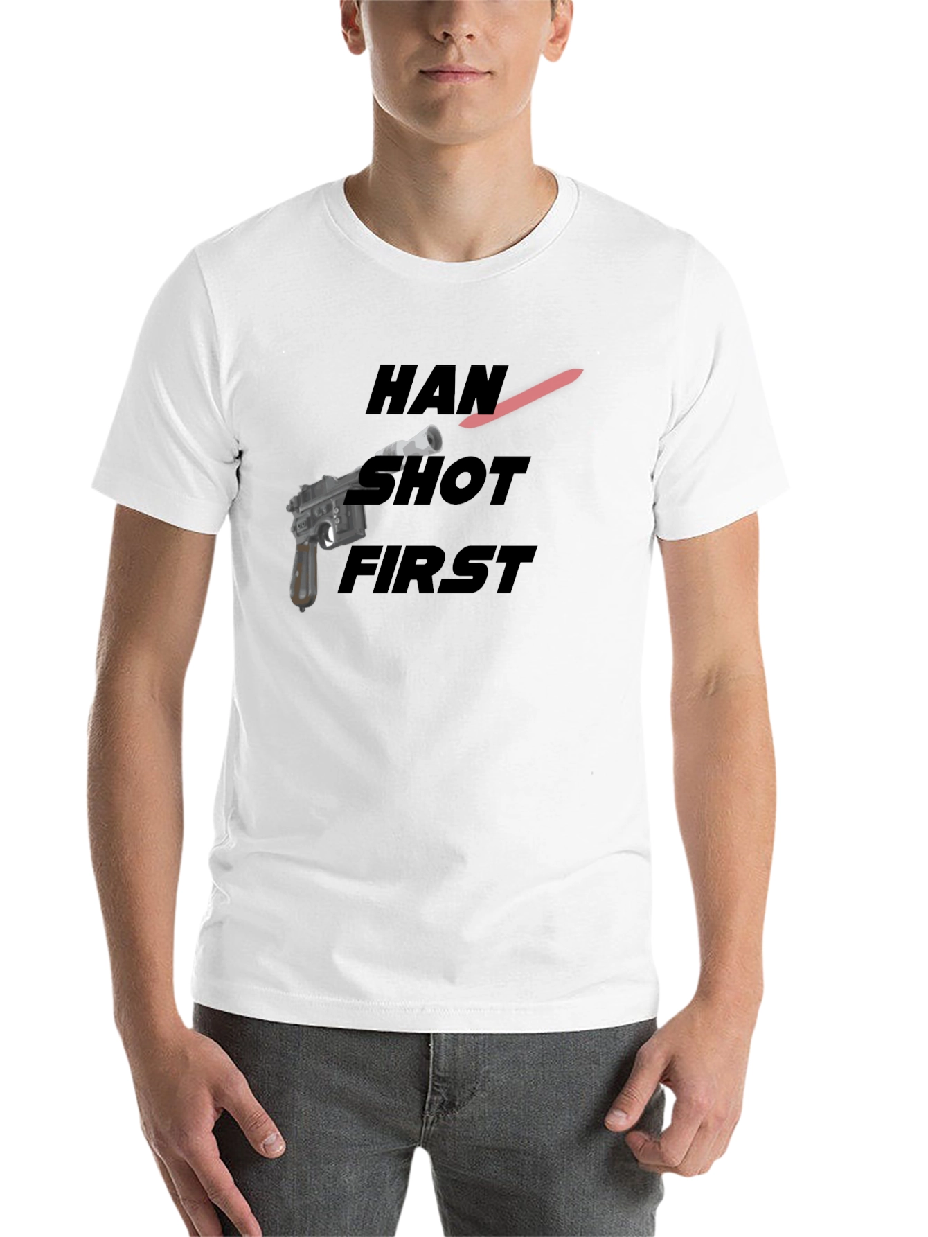 Black Han Shot First Graphic Tee - Black Cotton Blend view 14