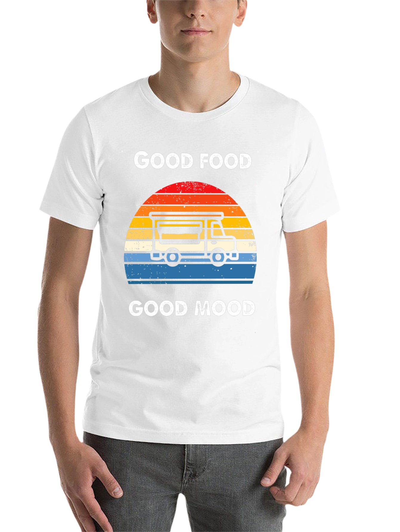 Black Good Food Good Mood T-Shirt Food Truck Tee view 14