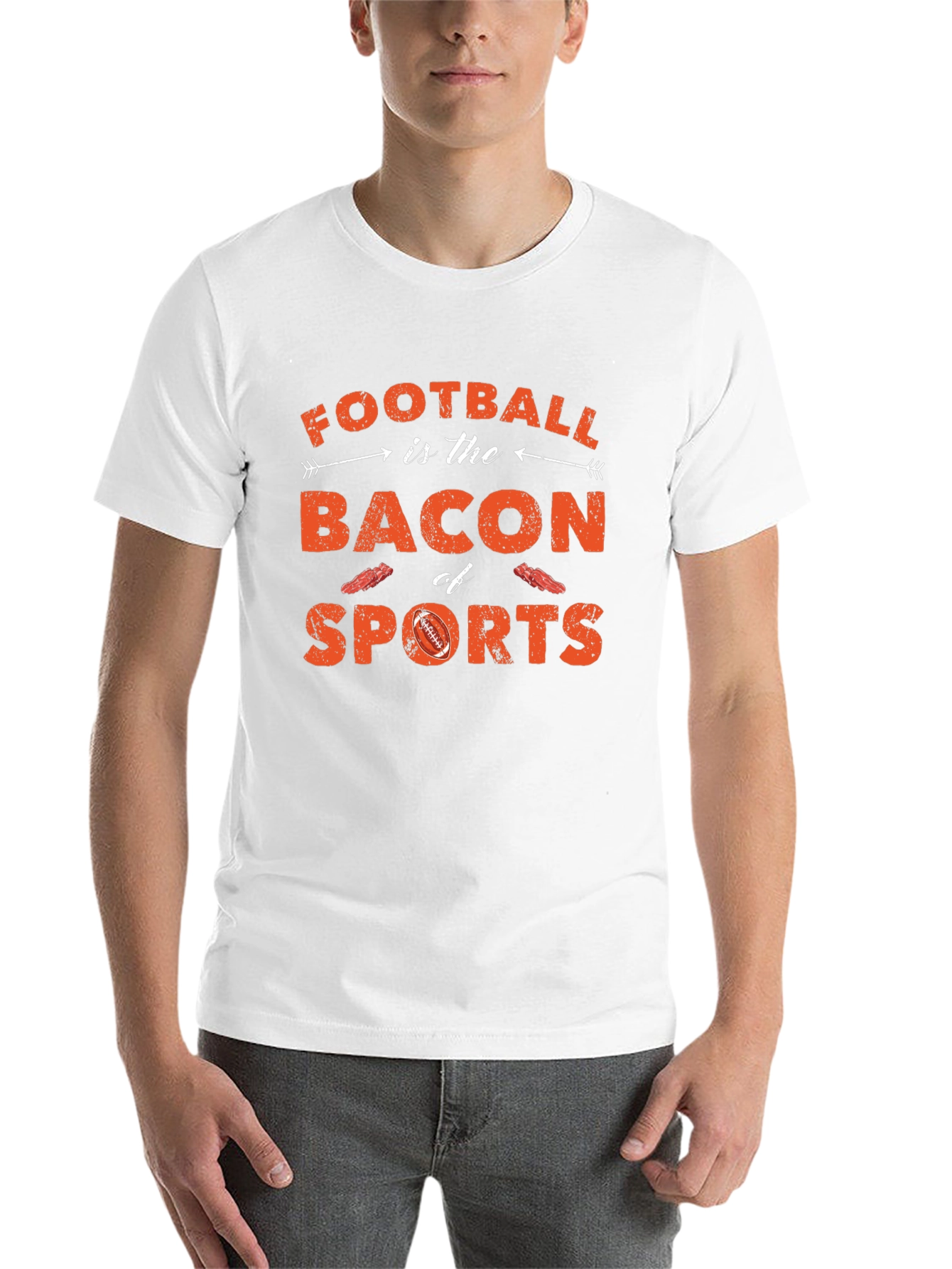 Black Football is Bacon of Sports T-Shirt view 14