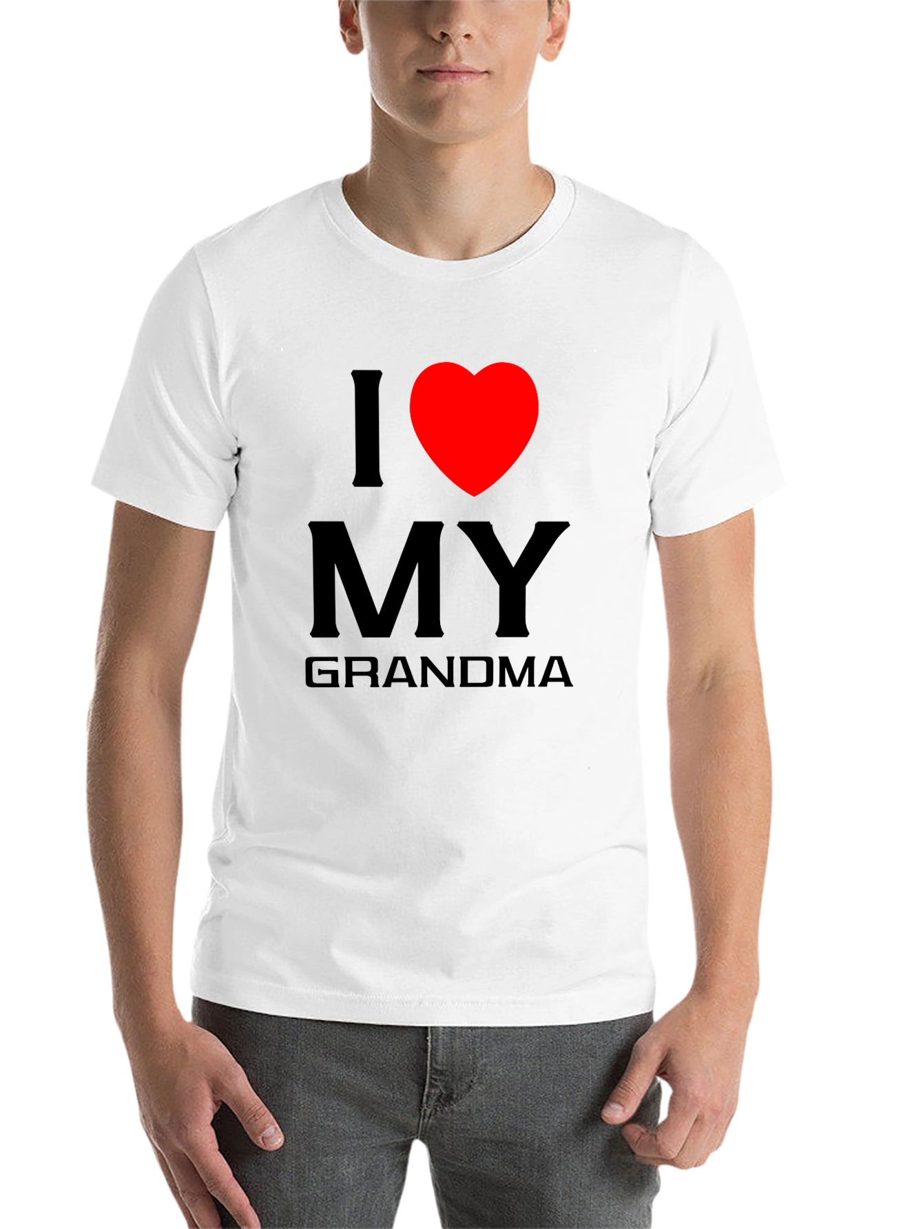 Black I Love My Grandma Black T-Shirt - Heart Graphic view 14