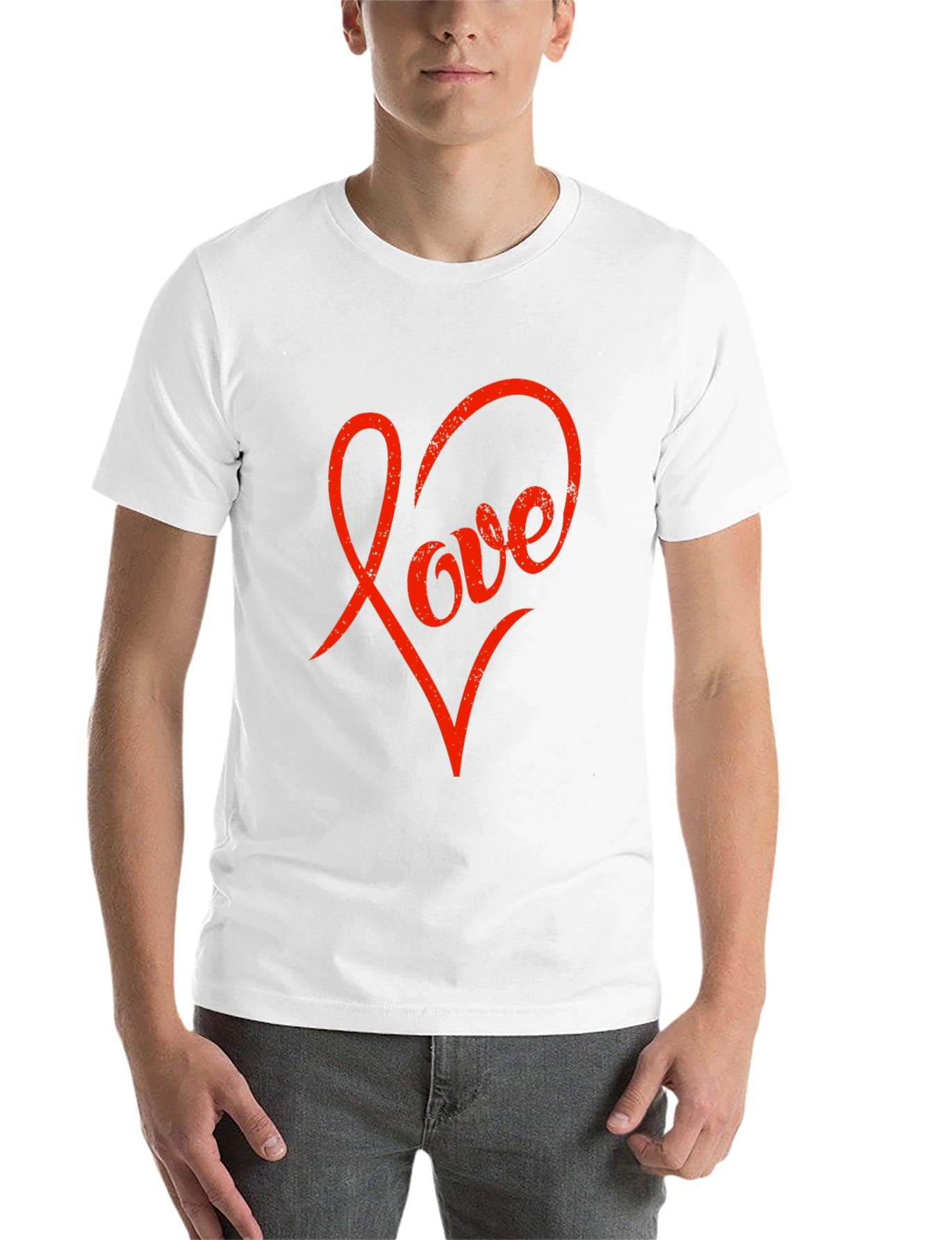 Black Love Heart Graphic Black T-Shirt view 14