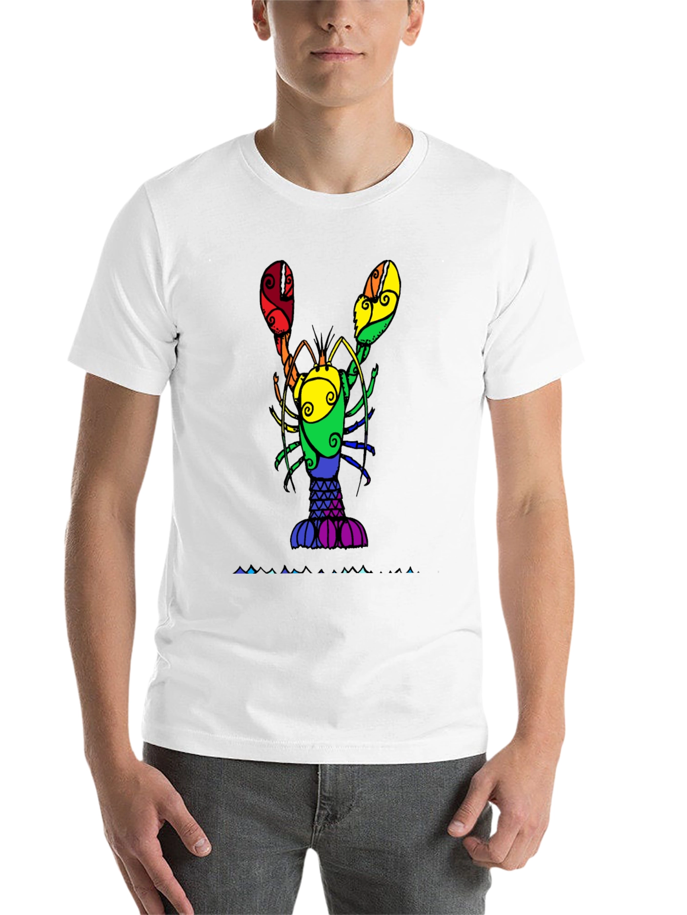 Black Rainbow Lobster Graphic Tee view 14