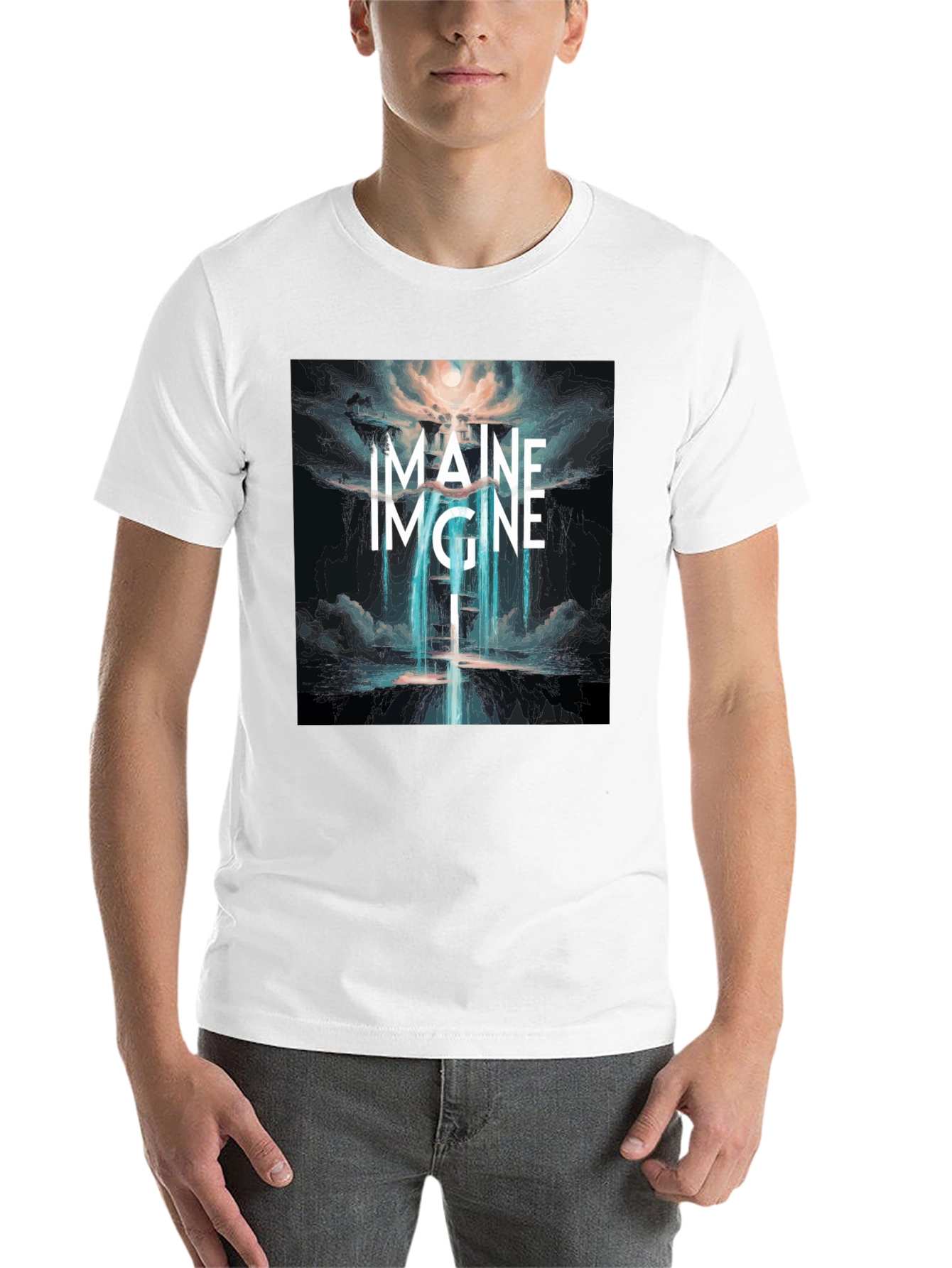 Black Imagine Graphic T-Shirt - Unique Design view 14