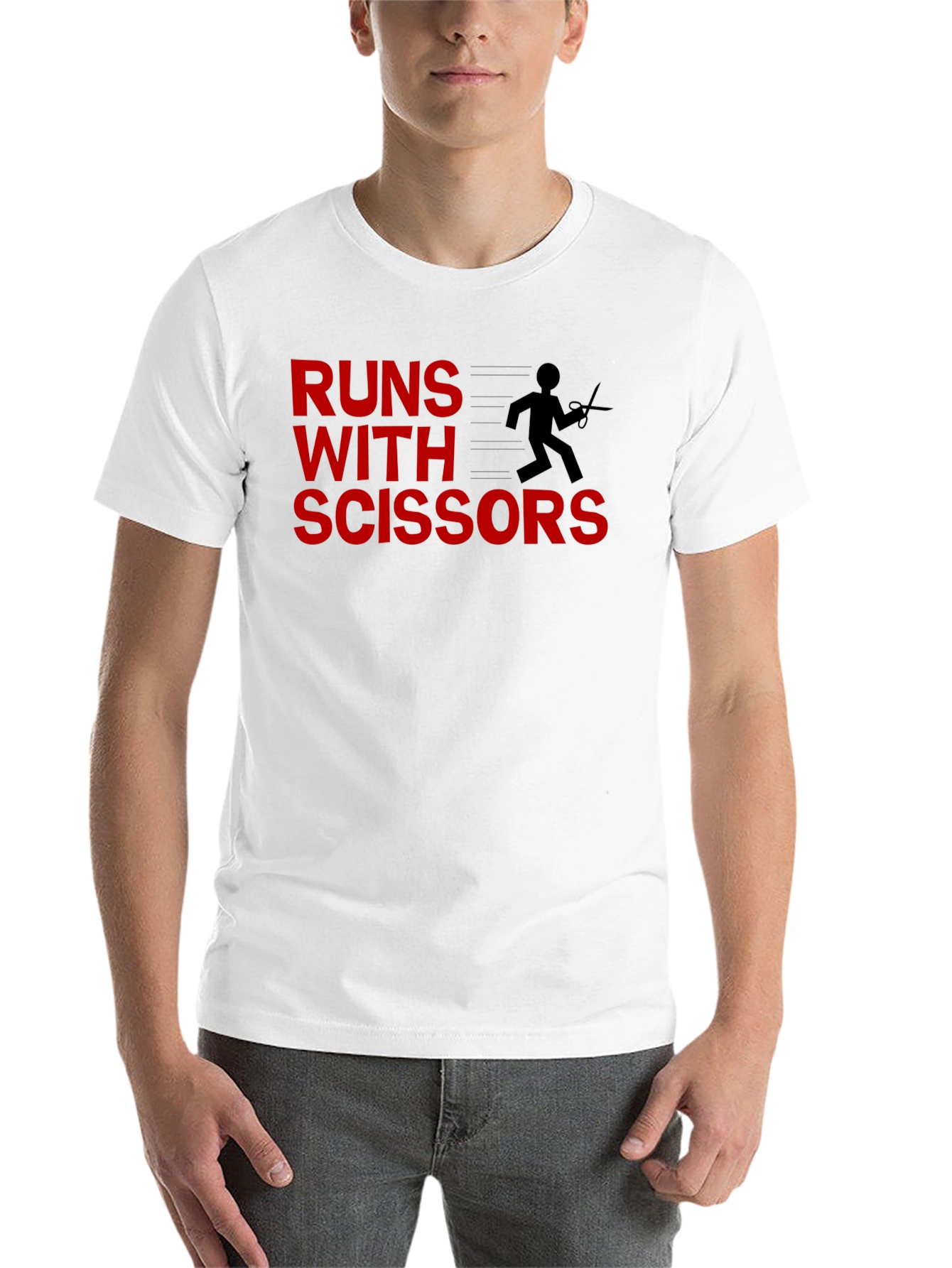 Black Runs With Scissors Graphic Tee - Black Cotton view 14