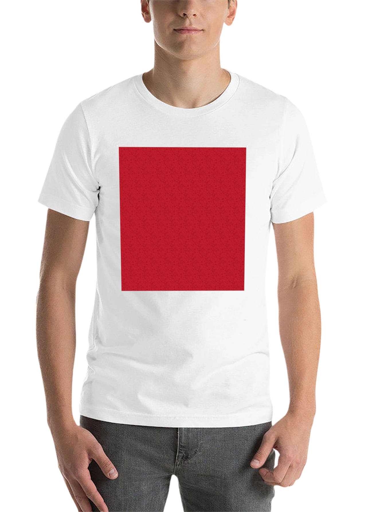 Black Bold Red Square Graphic Tee - Classic Fit view 14