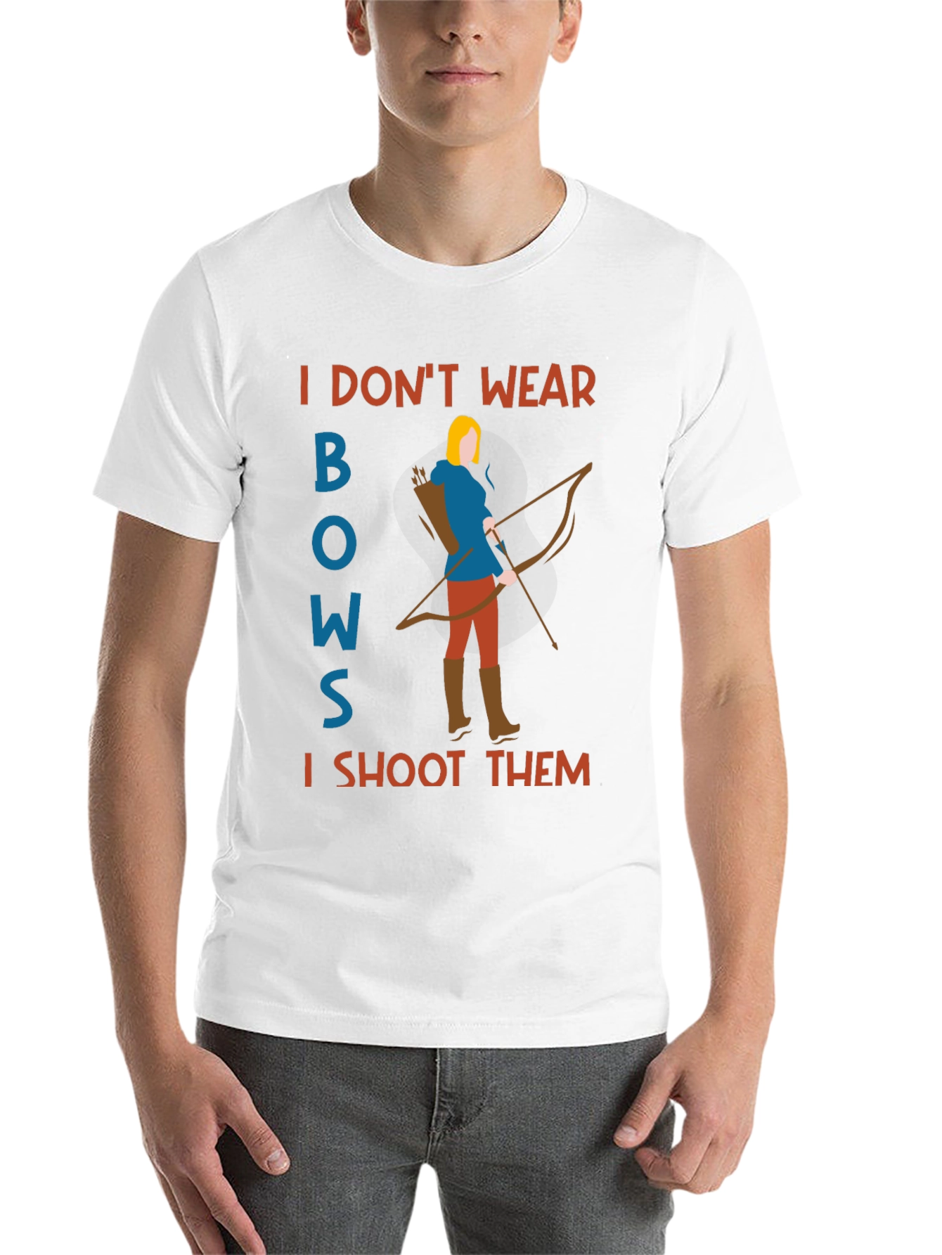 Black Archer T-Shirt: I Don't Wear Bows, I Shoot Them! view 14