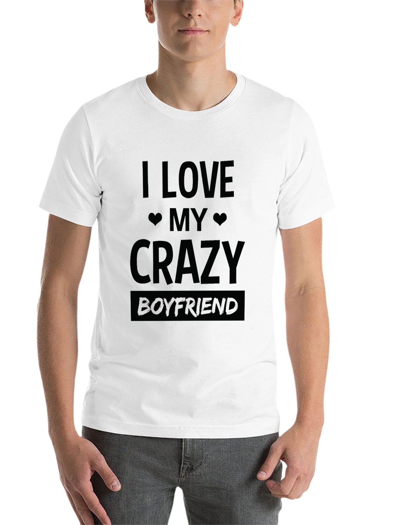 Black I Love My Crazy Boyfriend T-Shirt view 14