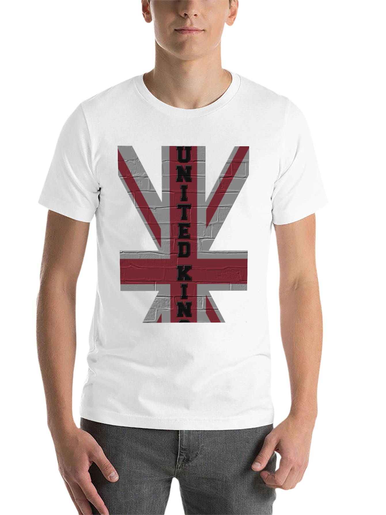 United Kingdom Flag Brick Wall Graphic Tee - 14