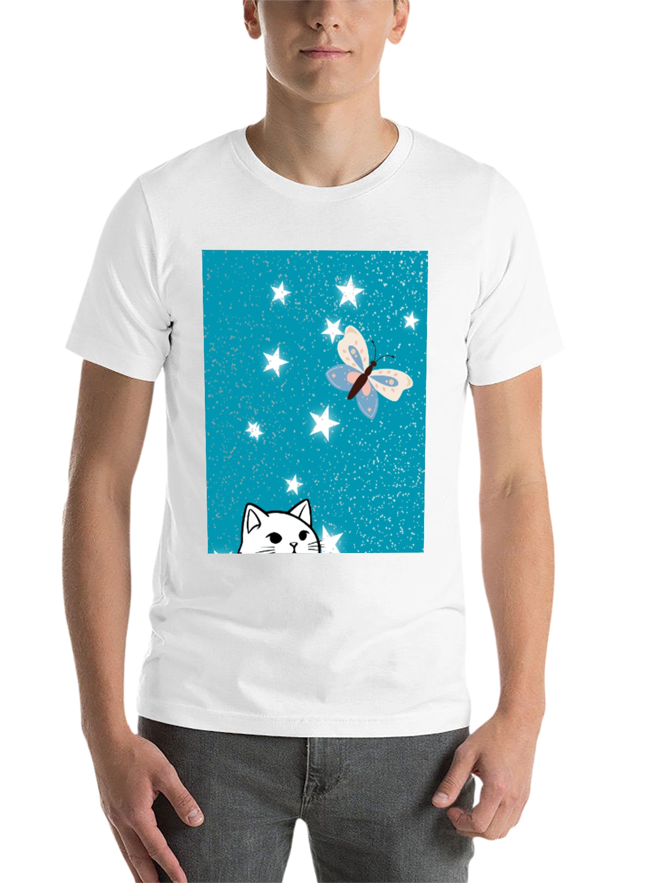 Cat & Butterfly Graphic Tee - 14