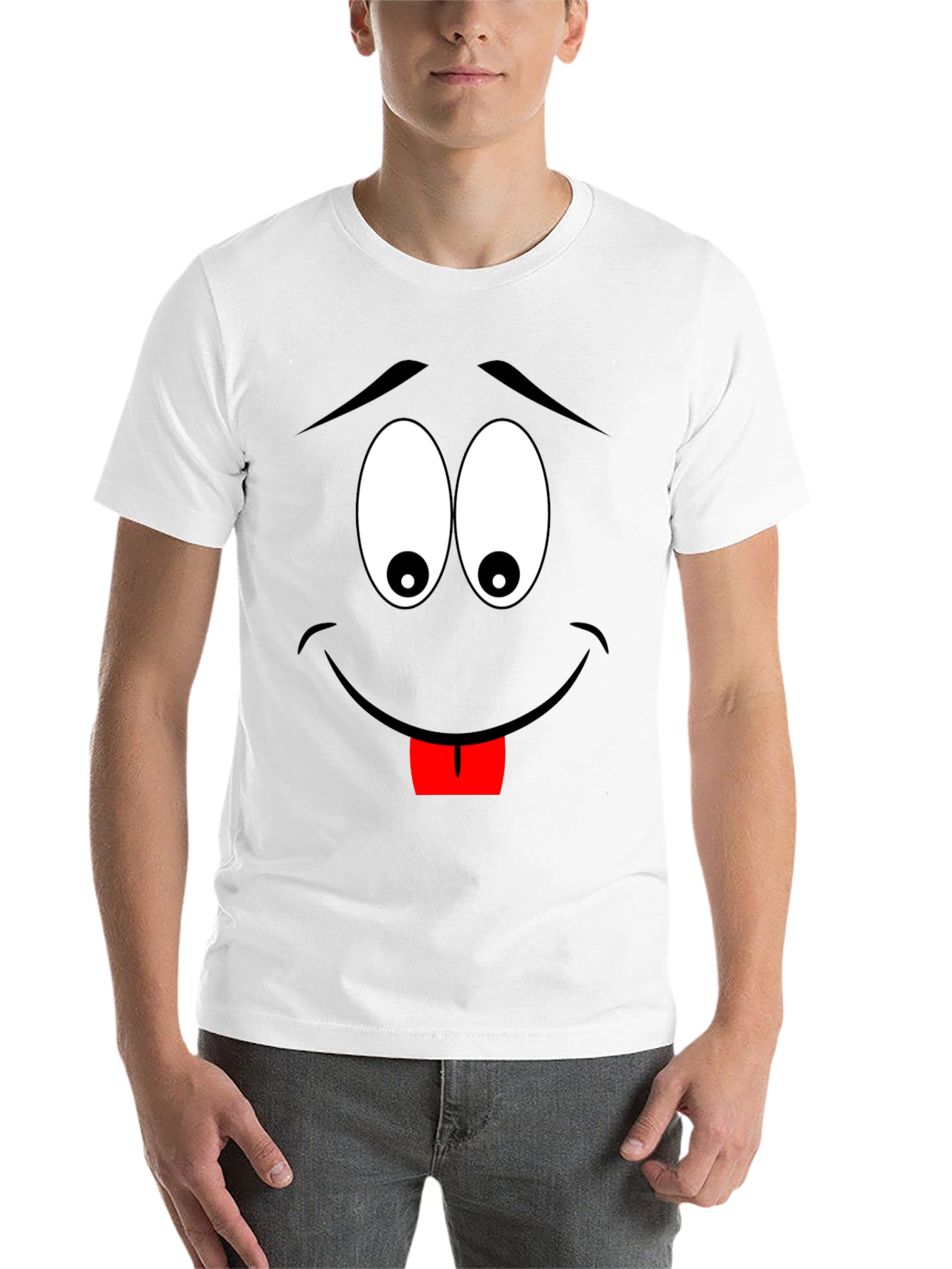 Black Cartoon Face Black T-Shirt view 14