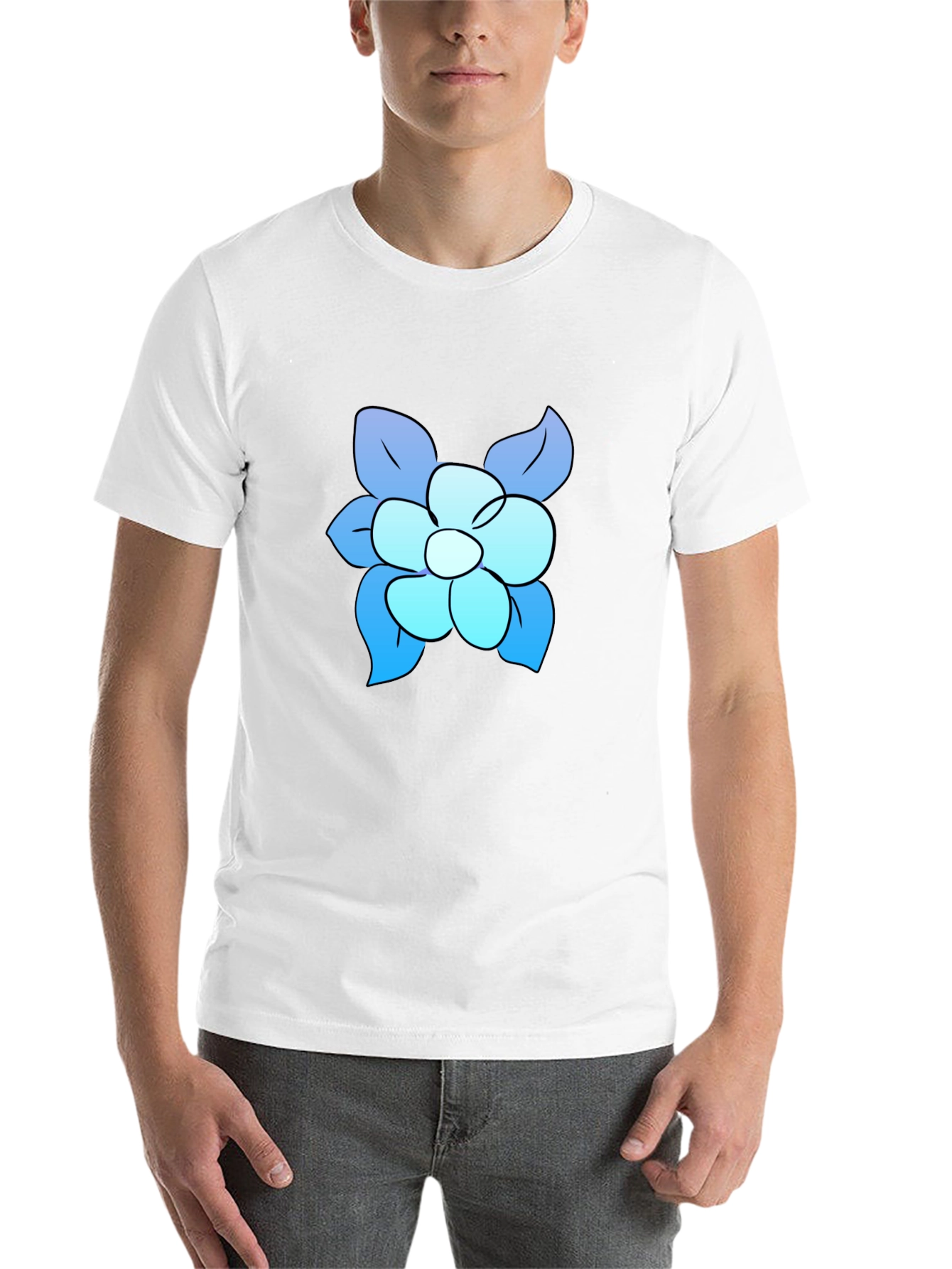 Black Blue Flower Graphic Tee - Casual Comfort view 14