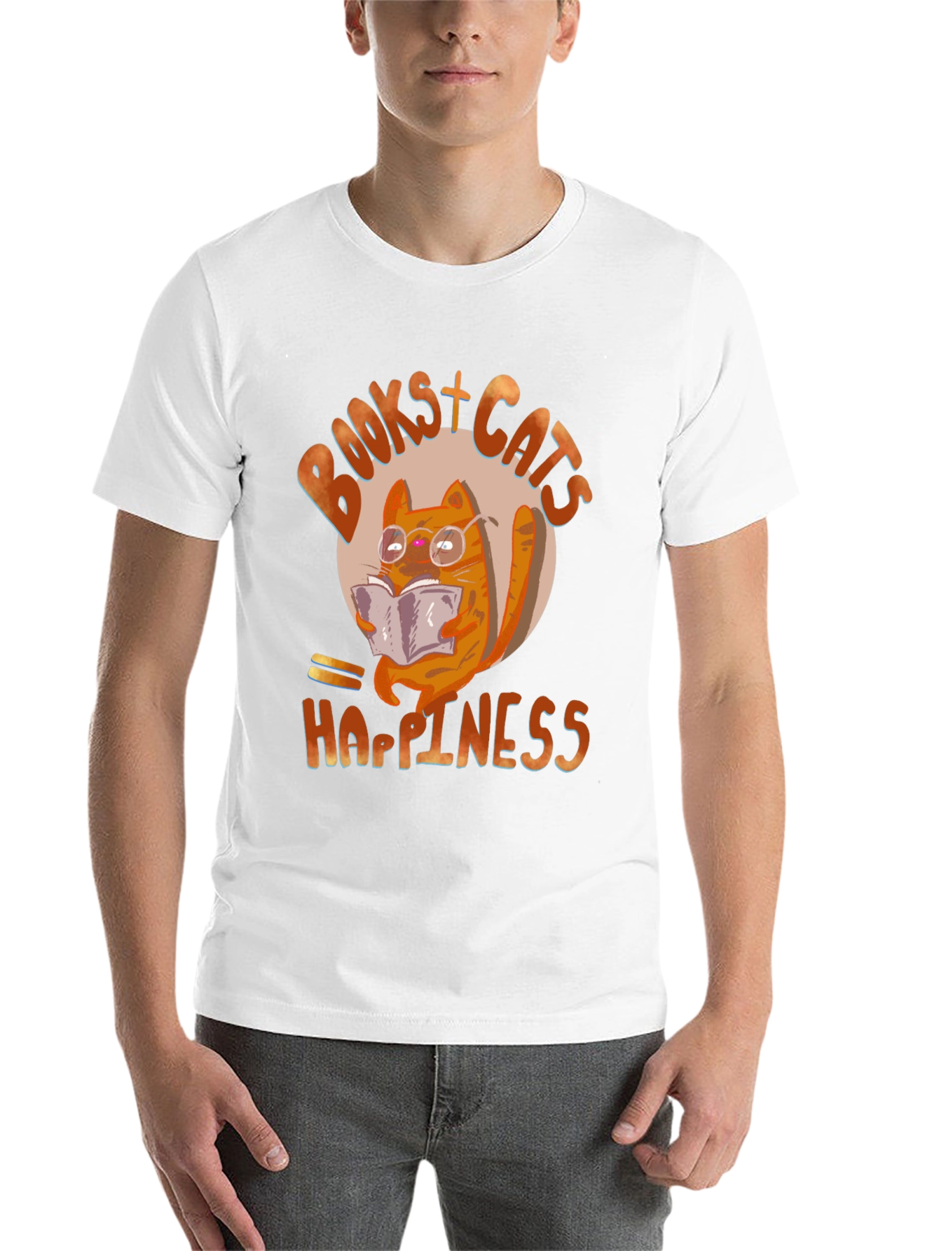 Black Books + Cats + Happiness Graphic Tee view 14