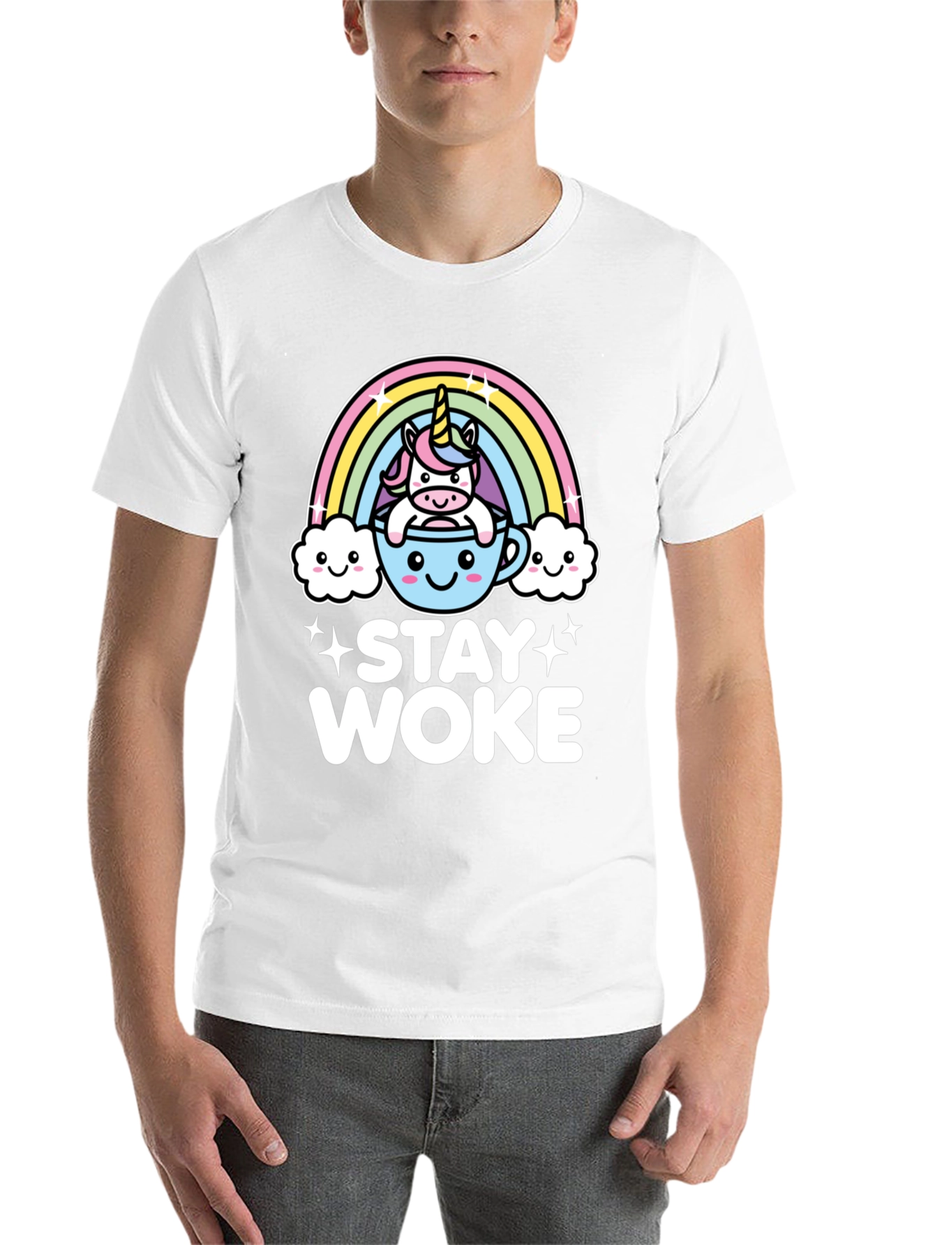 Black Stay Woke Unicorn Graphic Tee - Trendy Black T-Shirt view 14