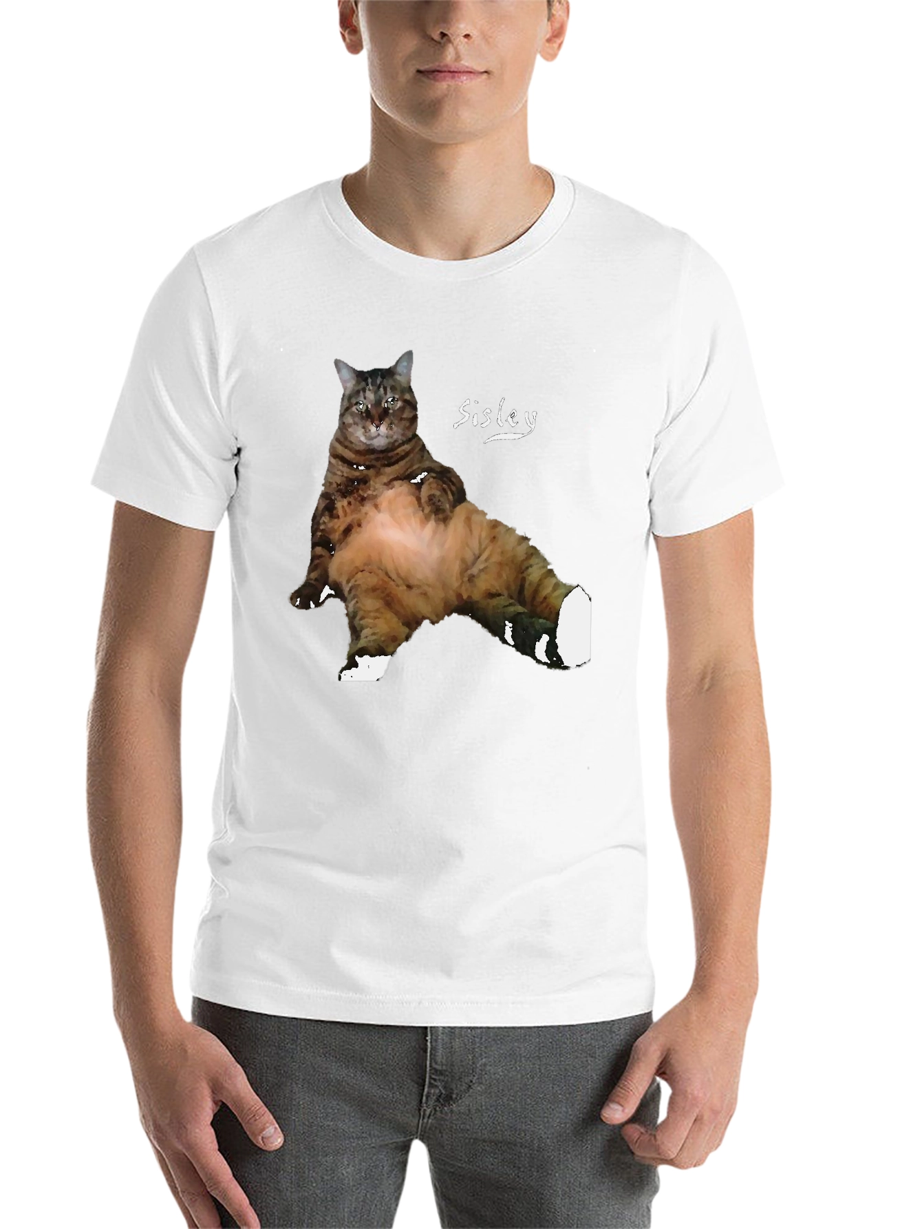Black Funny Cat T-Shirt - Sisley Cat Design view 14