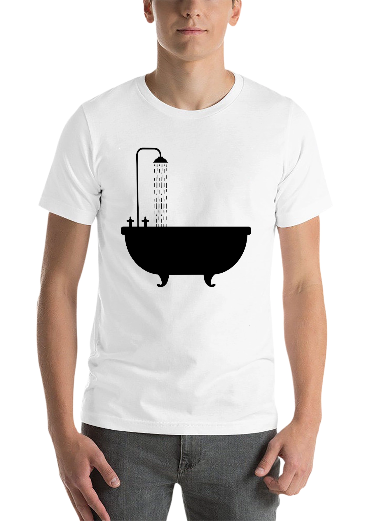 Black Bathtub Shower Graphic T-Shirt view 14