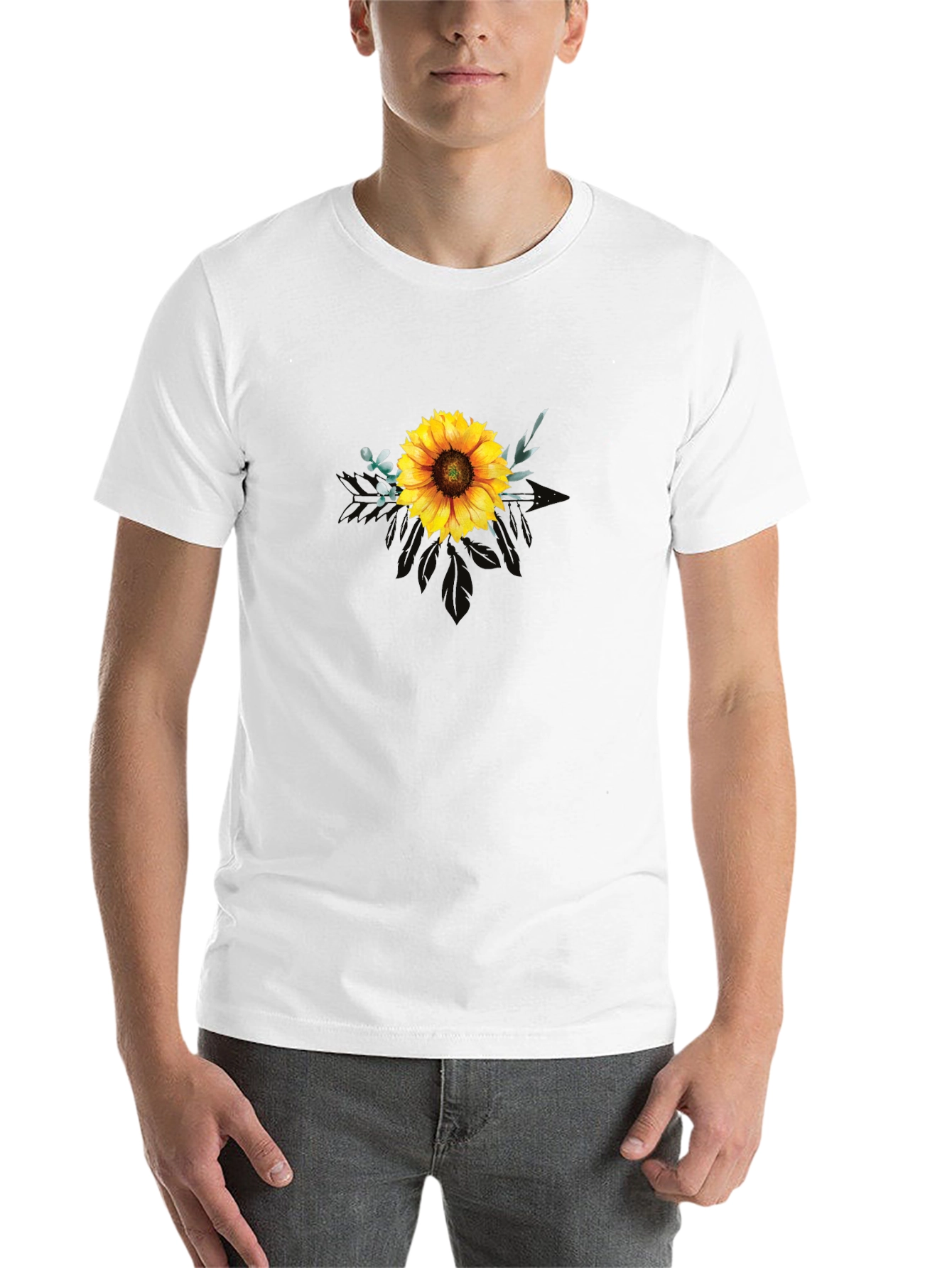 Black Sunflower Graphic Tee - Black Cotton Blend Shirt view 14