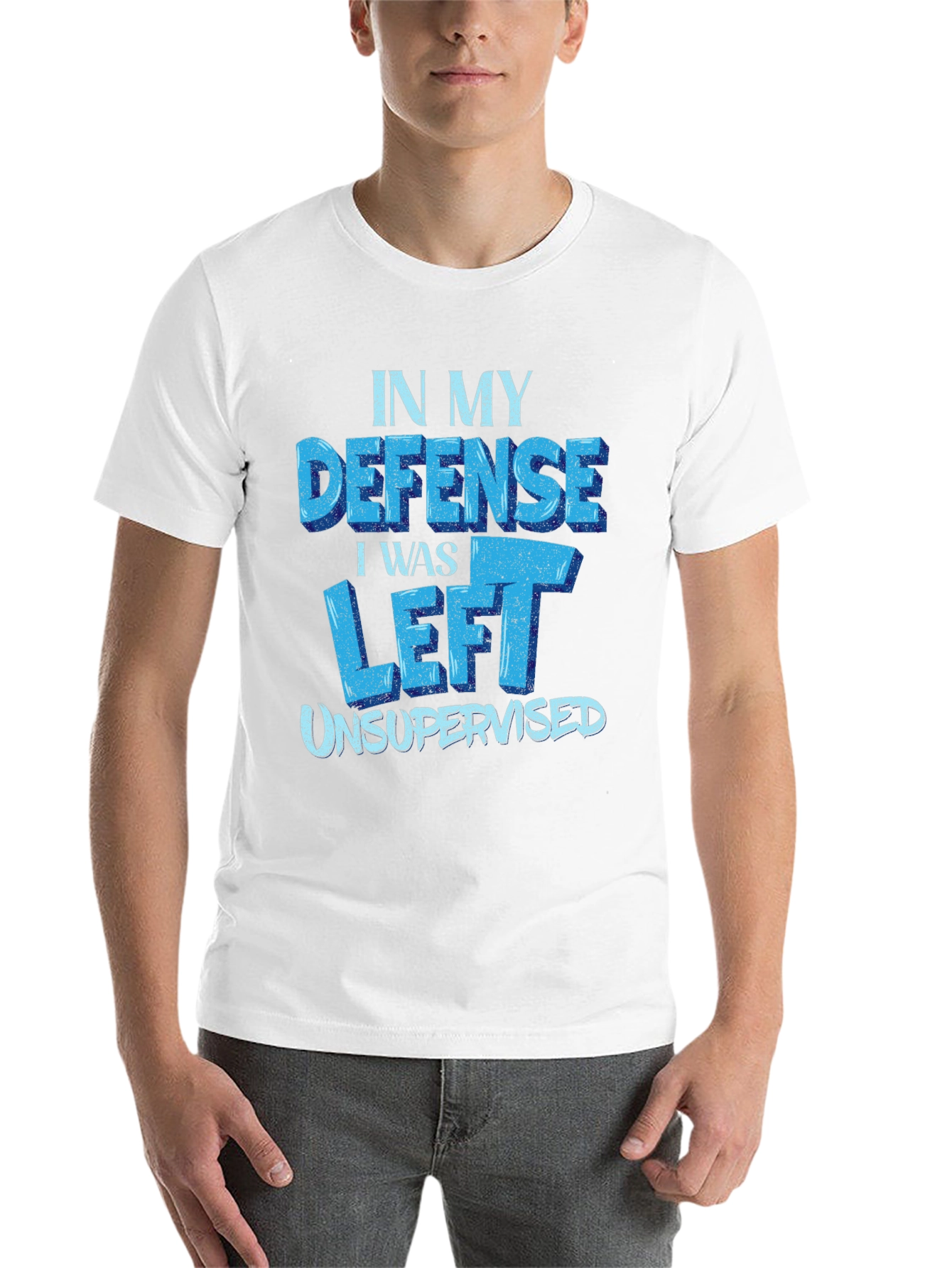 Black Funny 'In My Defense' Black T-Shirt view 14