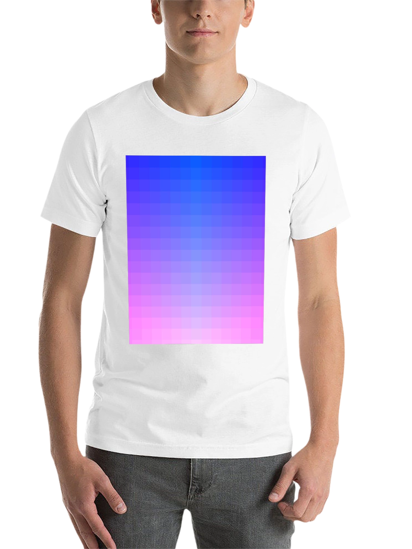 Black Gradient Pixel Art T-Shirt - Stylish Casual Wear view 14