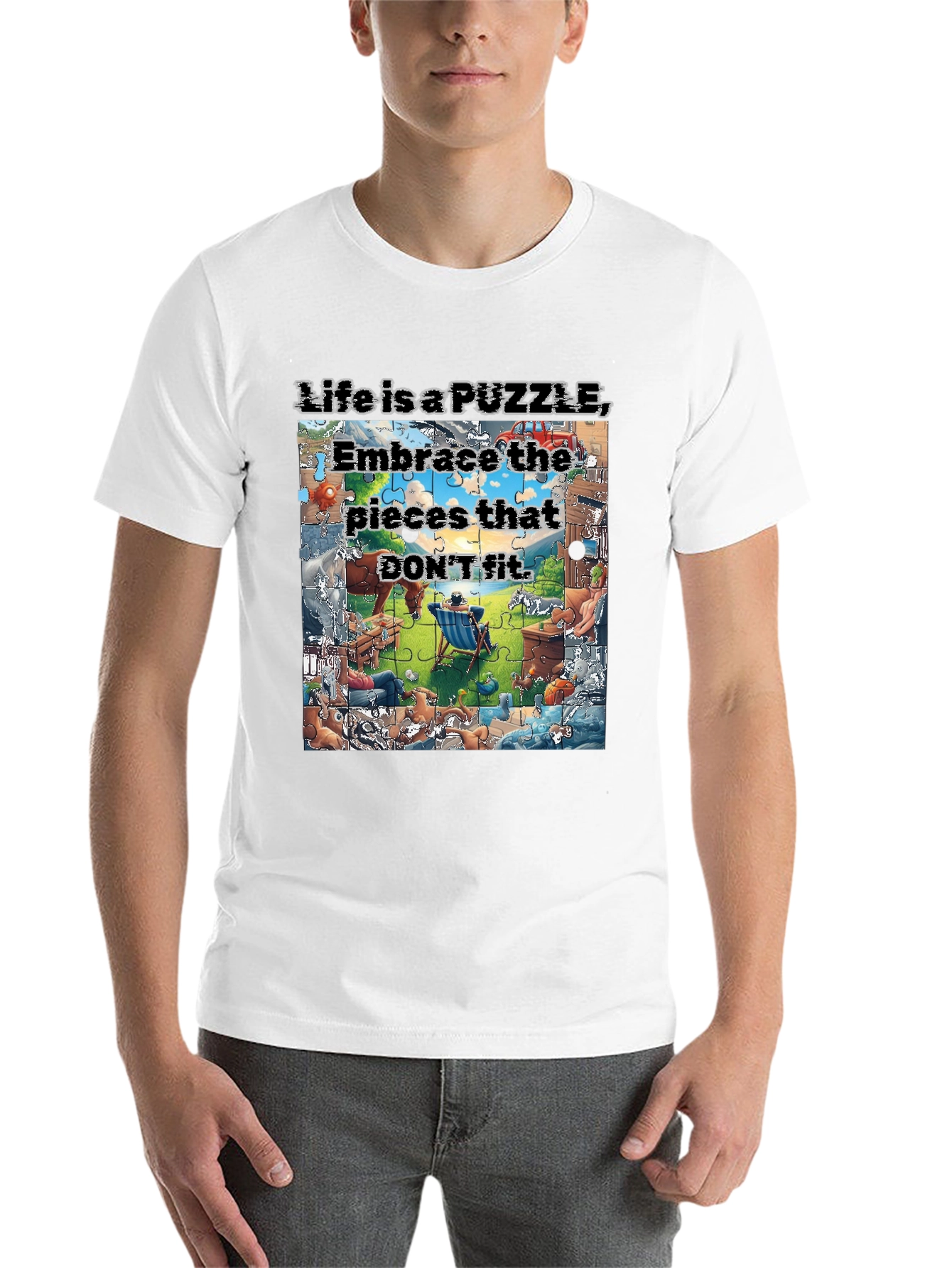 Black Life is a Puzzle Graphic T-Shirt view 14