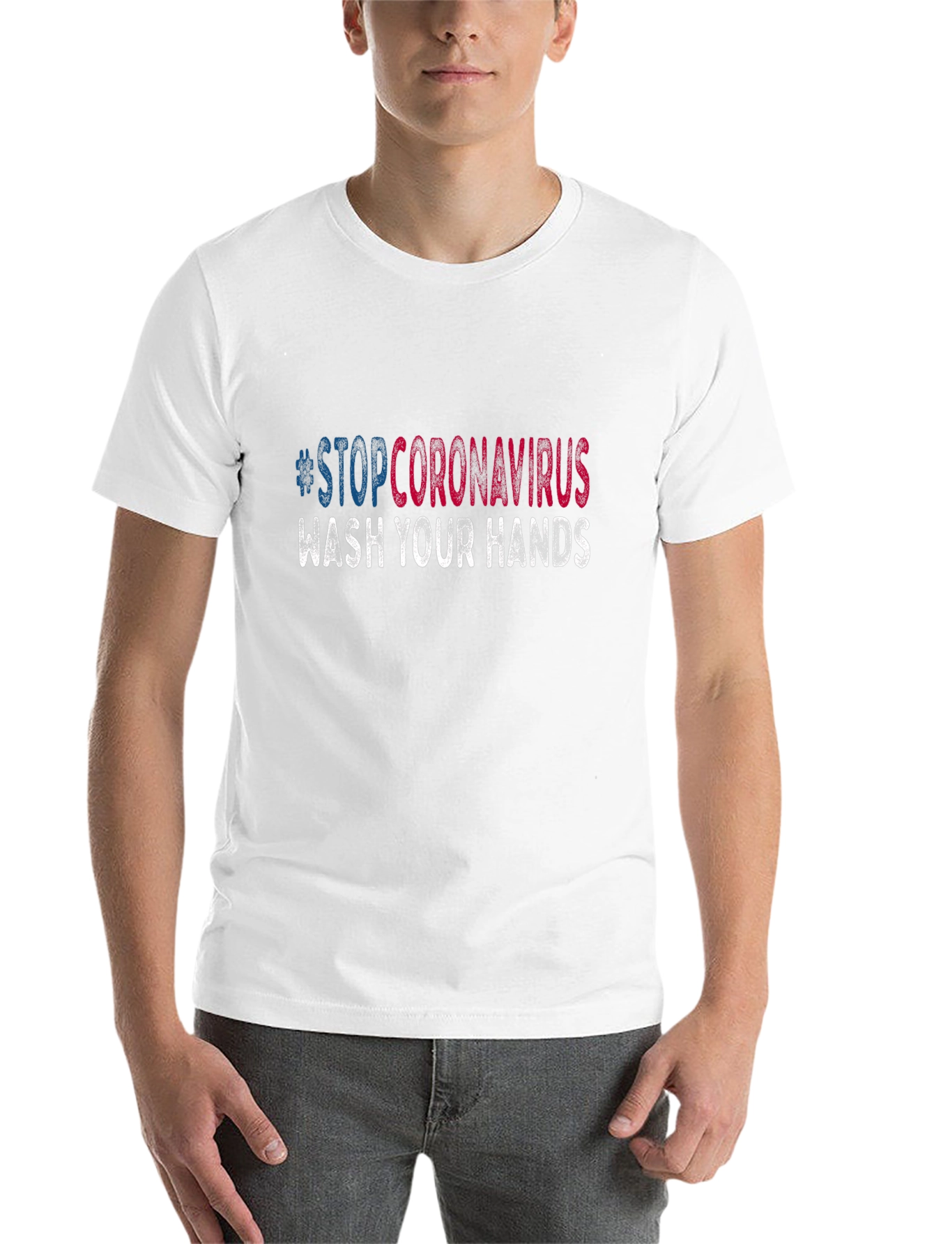 Black Stop Coronavirus Wash Your Hands T-Shirt view 14