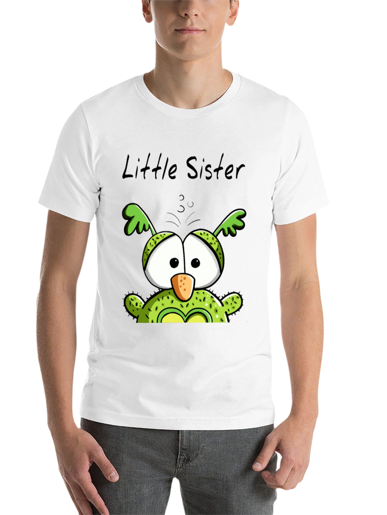 Black Little Sister Owl T-Shirt - Cute Family Tee view 14