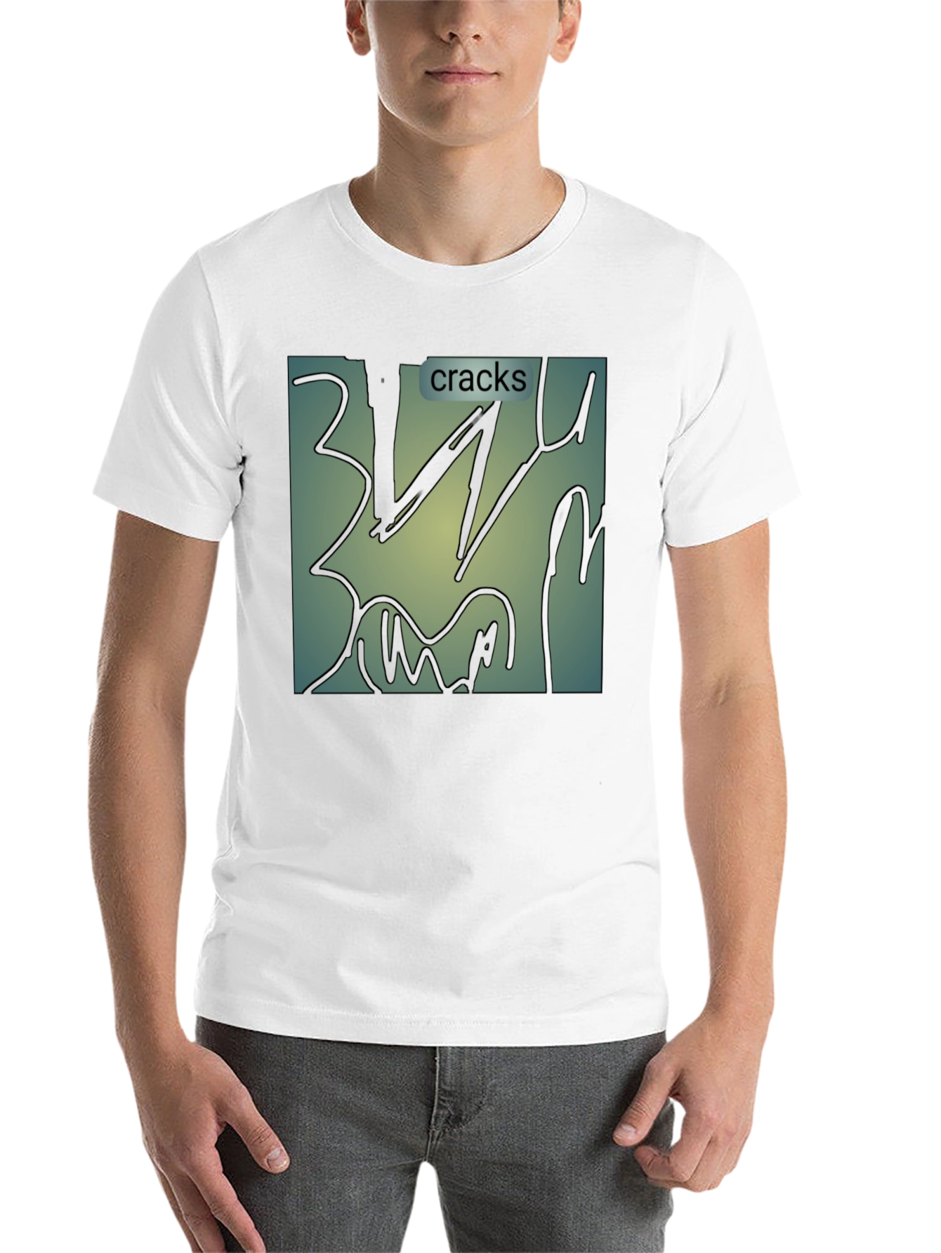 Black Cracks Graphic T-Shirt - Modern Abstract Art Tee view 14