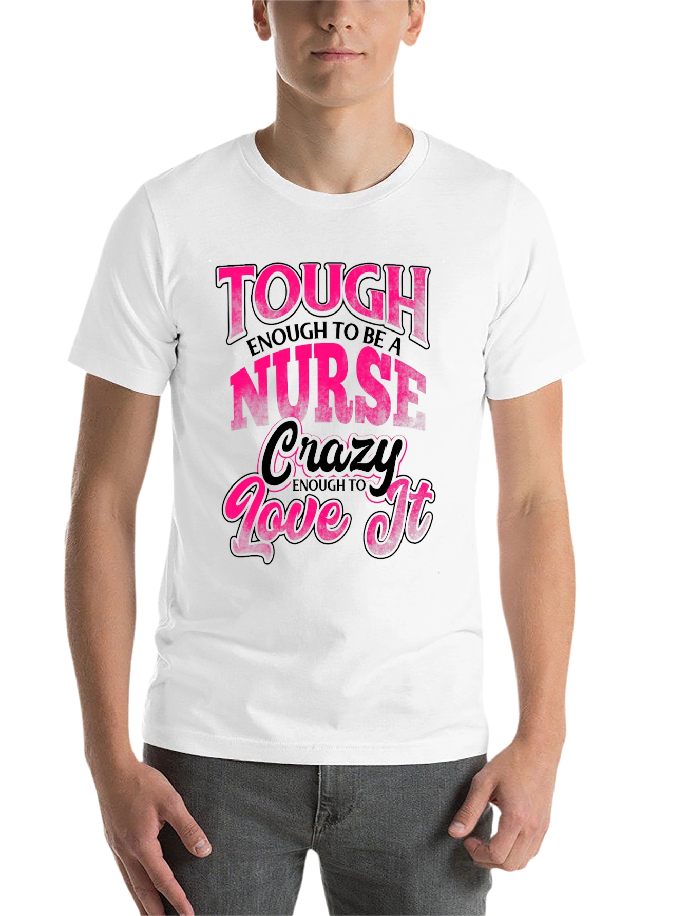Black Tough Enough Nurse Black Graphic Tee view 14