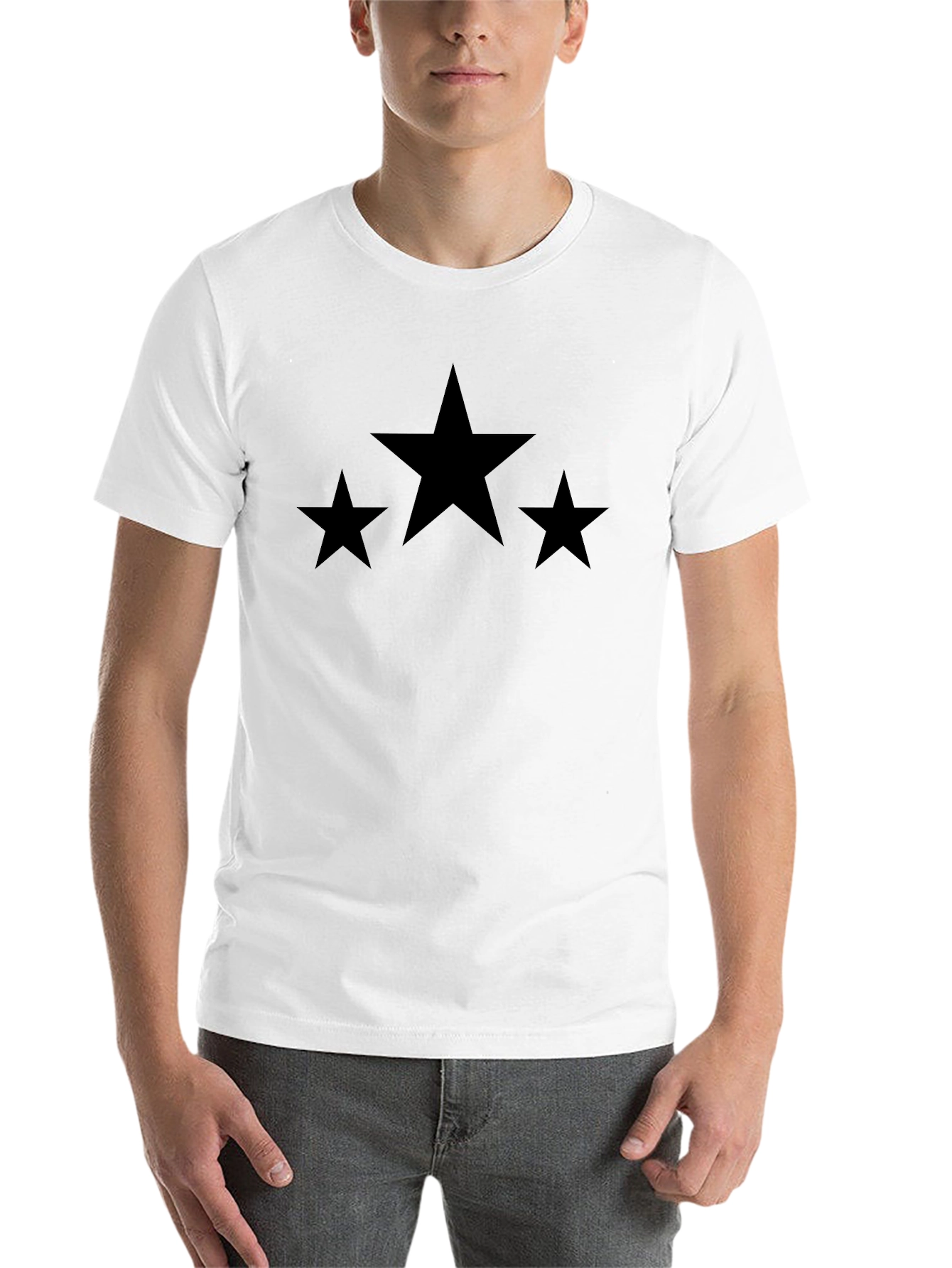Black Stylish Black T-Shirt with Star Design view 14