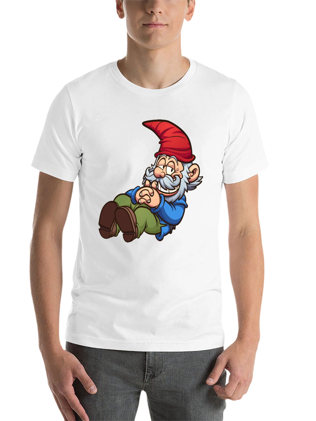 Black Funny Gnome T-Shirt - Cartoon Graphic Tee view 14