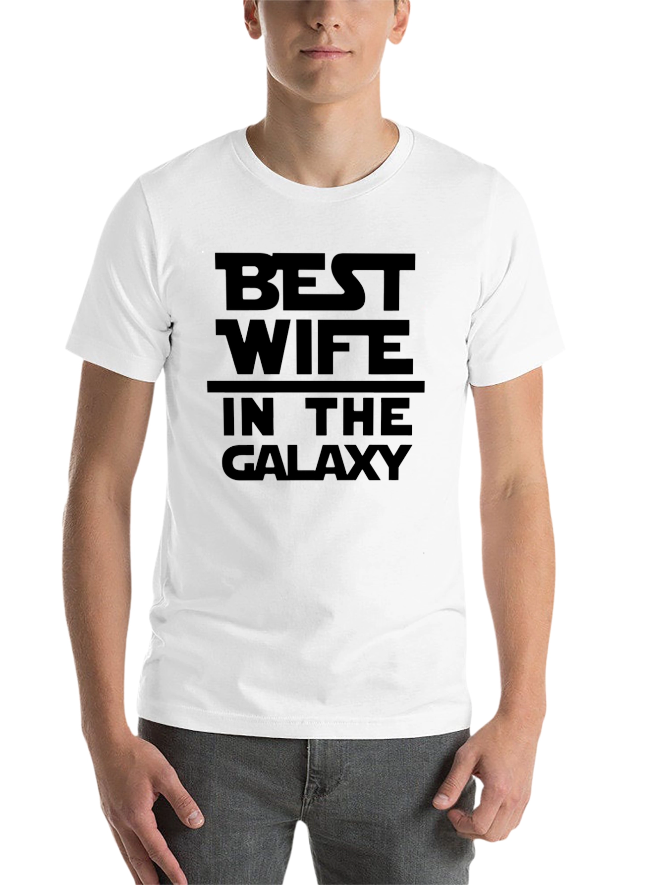 Black Best Wife in the Galaxy Black T-Shirt view 14