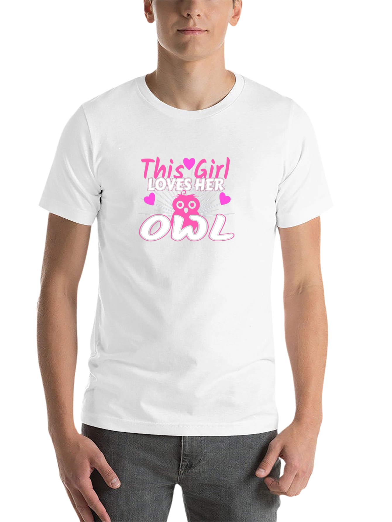 This Girl Loves Her Owl Graphic T-Shirt - Trendy Tee - 14
