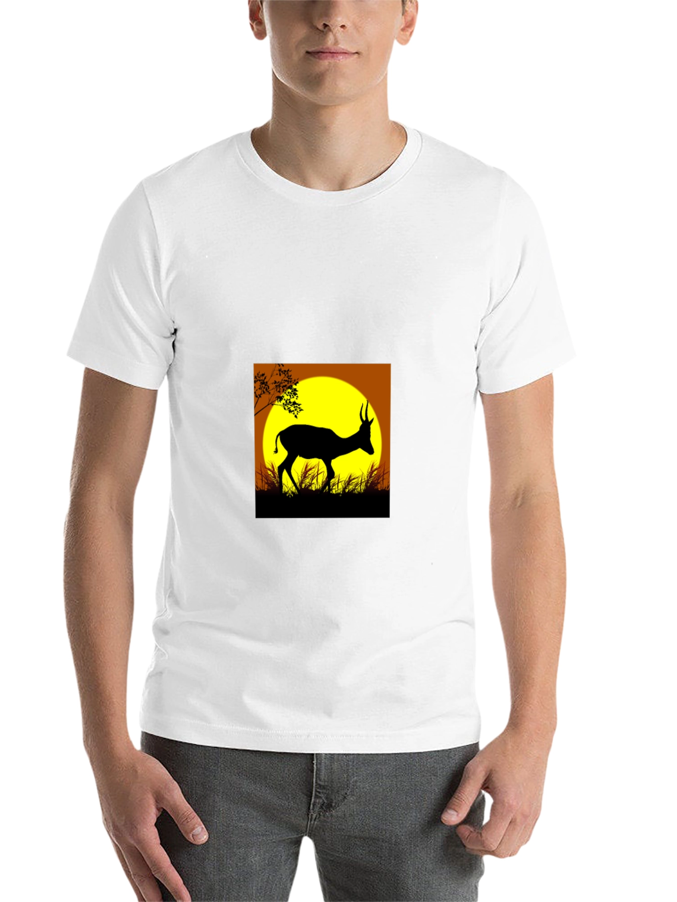 Black Silhouette Deer Graphic Tee view 14