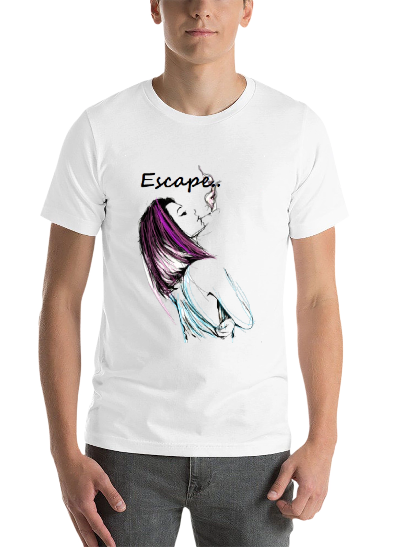Black Escape Graphic Print Black T-Shirt view 14
