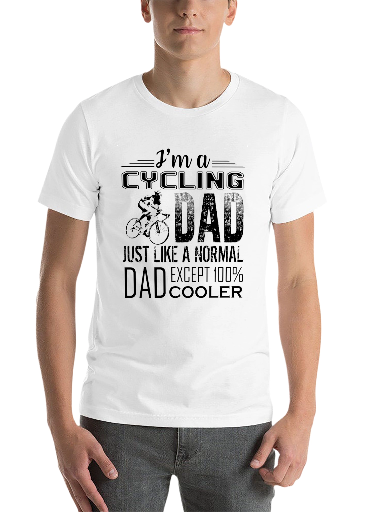 Black Cycling Dad T-Shirt - 100% Cooler Than Normal! view 14