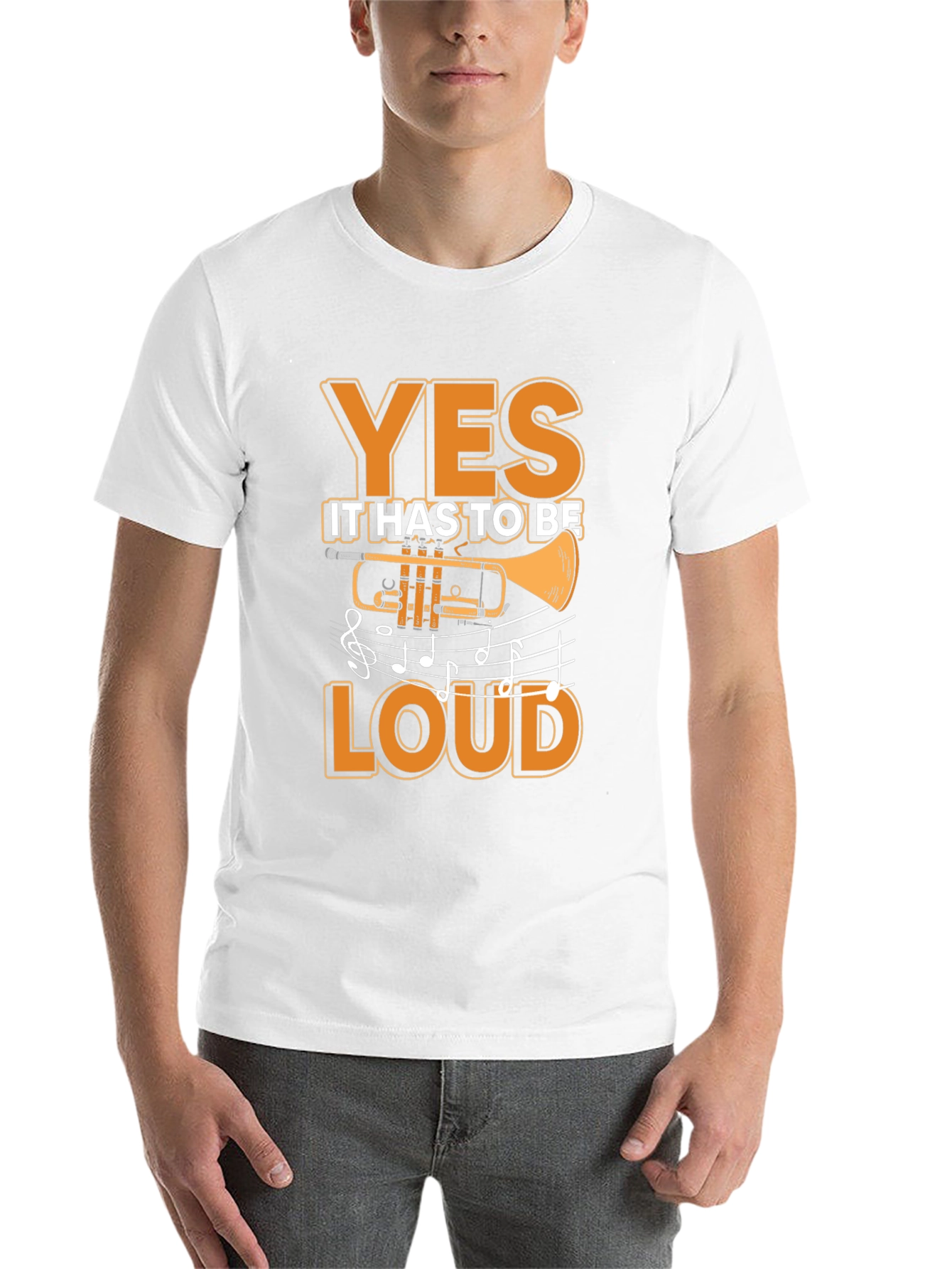 Black Trumpet Player YES Loud Black T-Shirt view 14