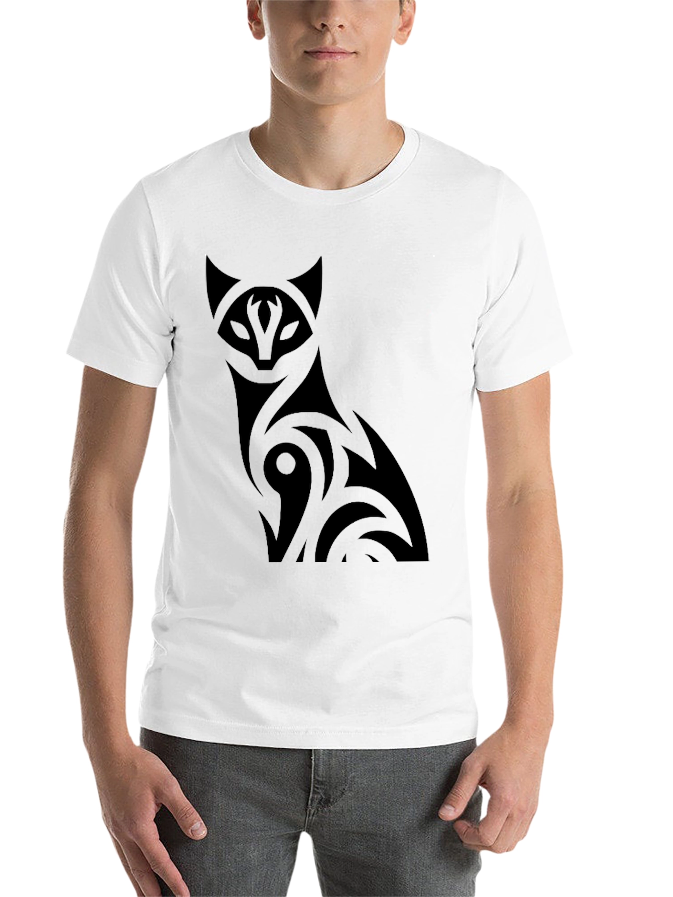 Black Black Cat Graphic Tee - Men's Crew Neck T-Shirt view 14