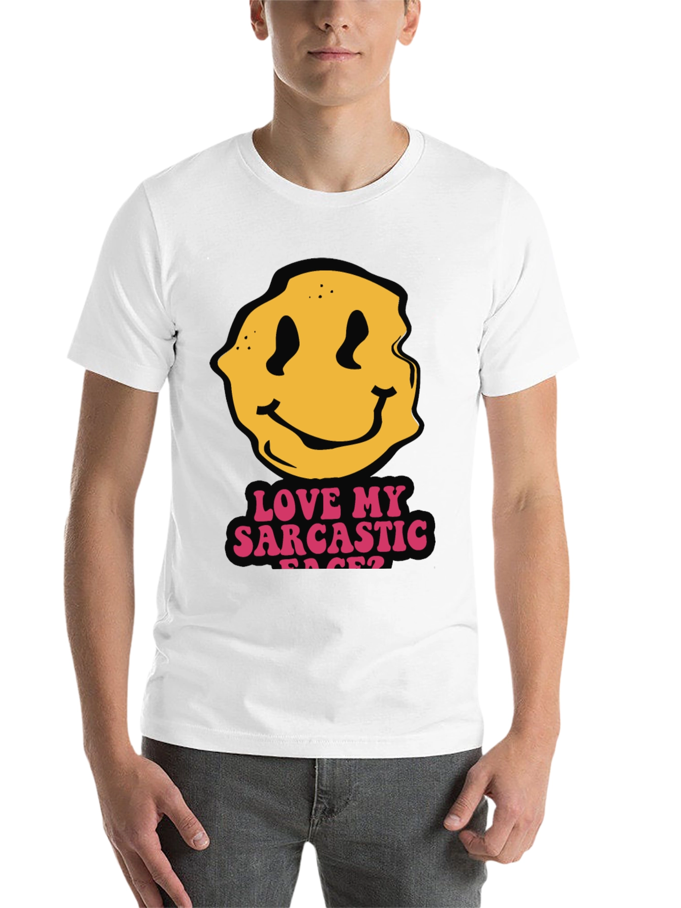 Black Sarcastic Faces Black T-Shirt - Funny Graphic Tee view 14