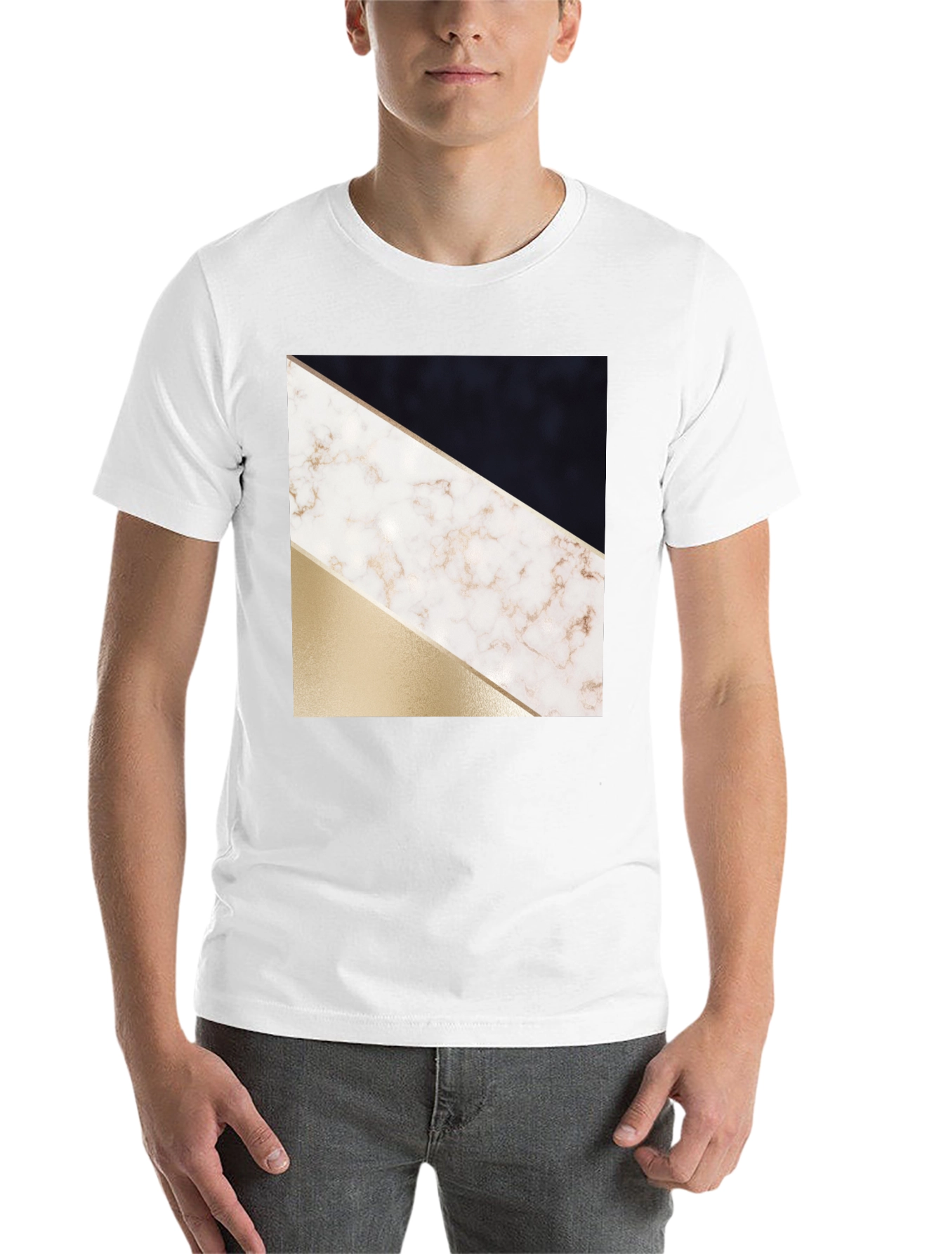 Black Abstract Geometric T-Shirt view 14
